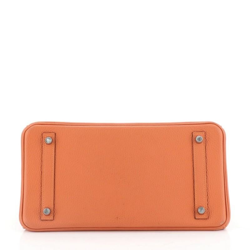 Hermes Birkin Handbag Orange H Togo With Palladium Hardware 30  1