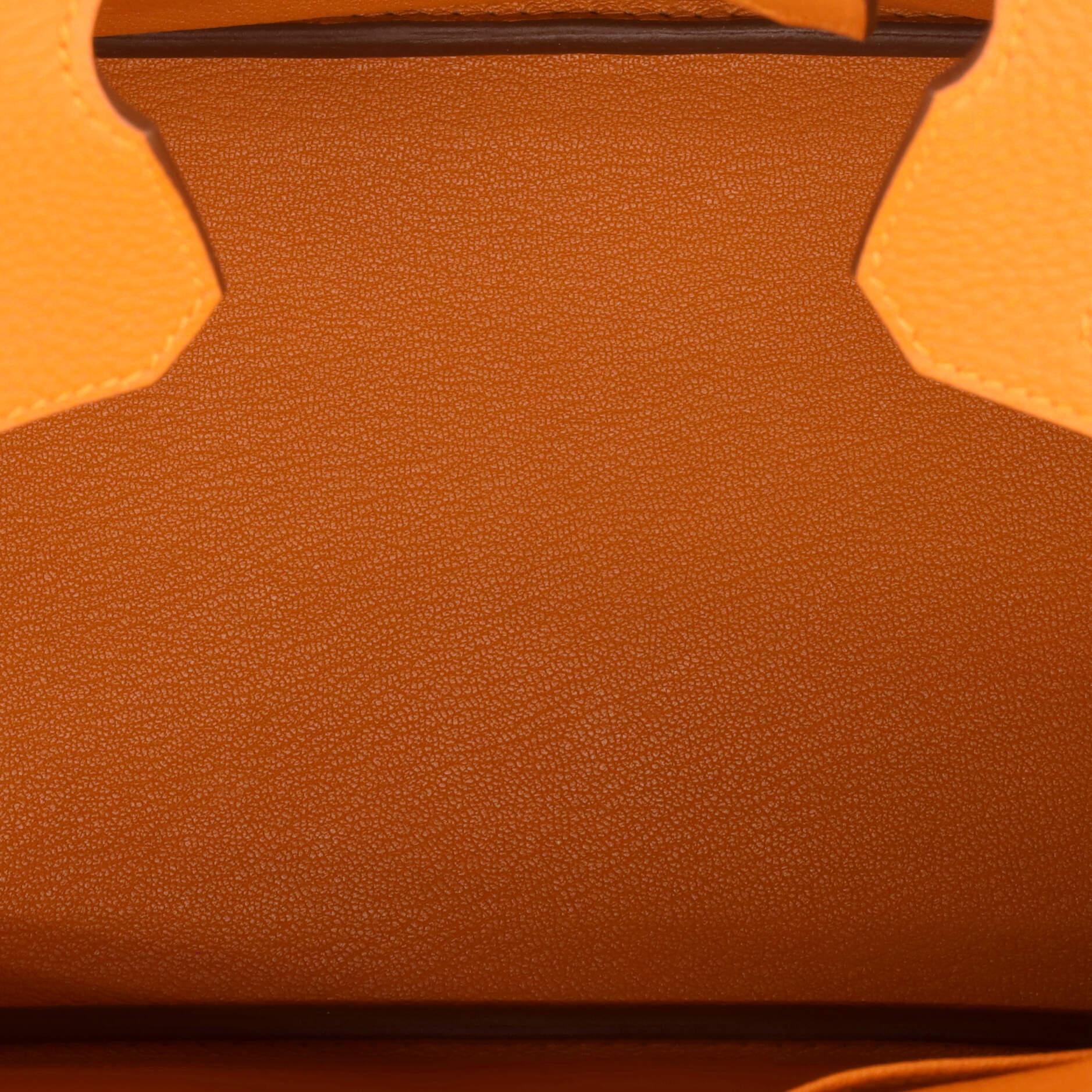 Hermes Birkin Handbag Orange H Togo with Palladium Hardware 30 2