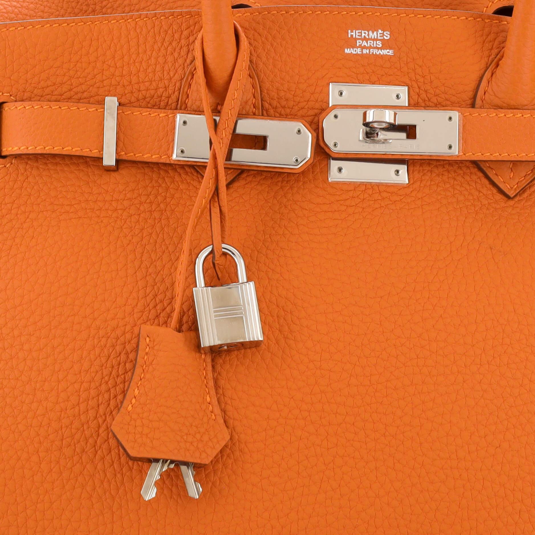 Hermes Birkin Handbag Orange H Togo with Palladium Hardware 30 3