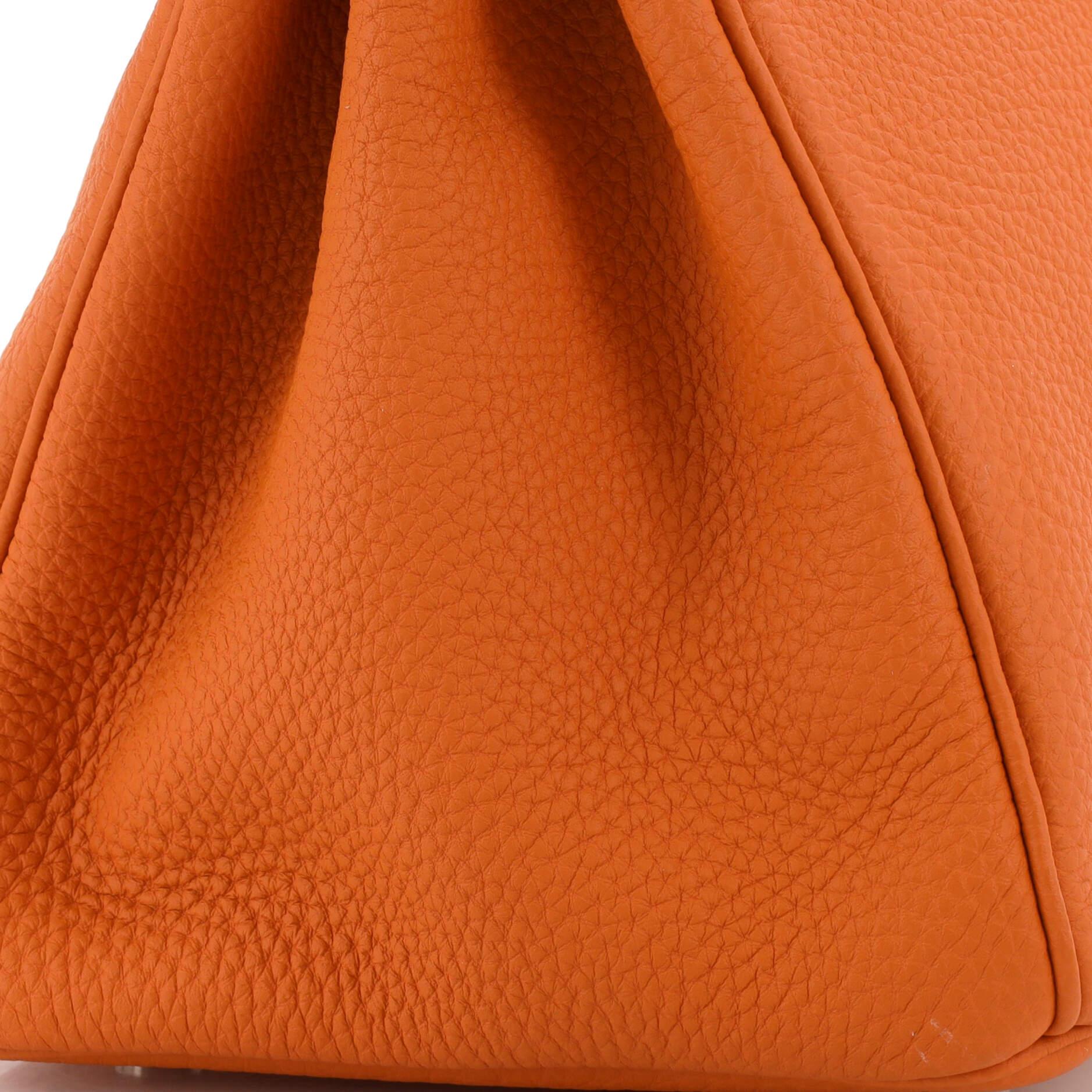 Hermes Birkin Handbag Orange H Togo with Palladium Hardware 30 4