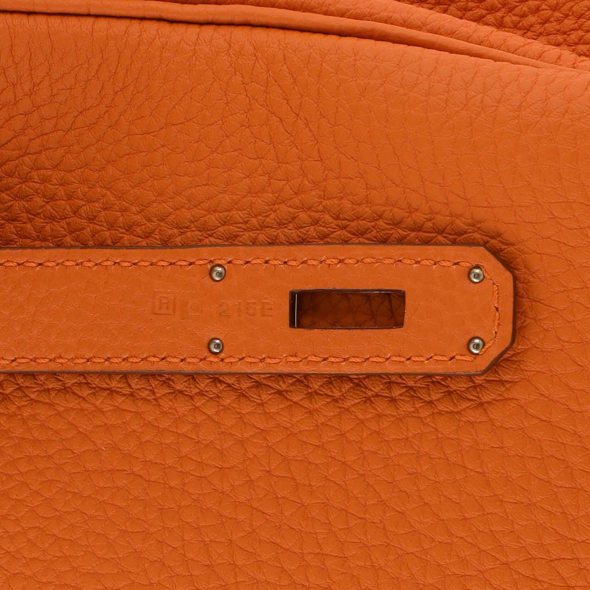 Hermes Birkin Handbag Orange H Togo with Palladium Hardware 30 5