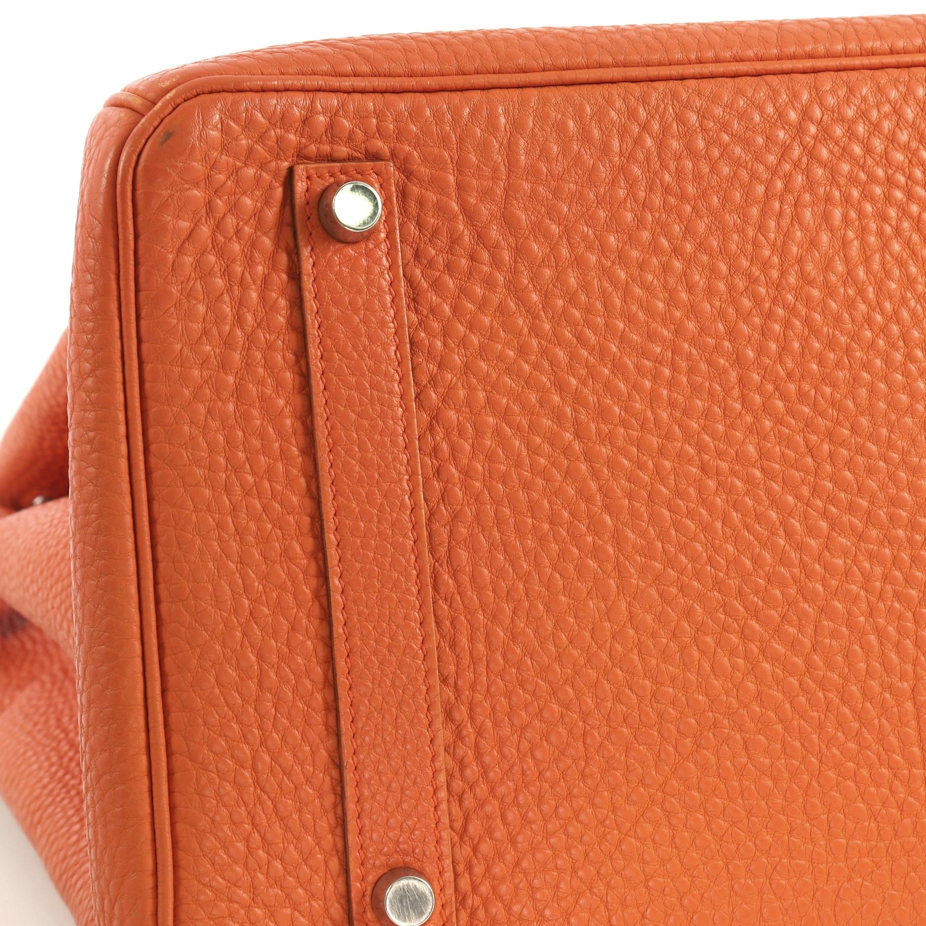Hermes Birkin Handbag Orange H Togo with Palladium Hardware 35 6