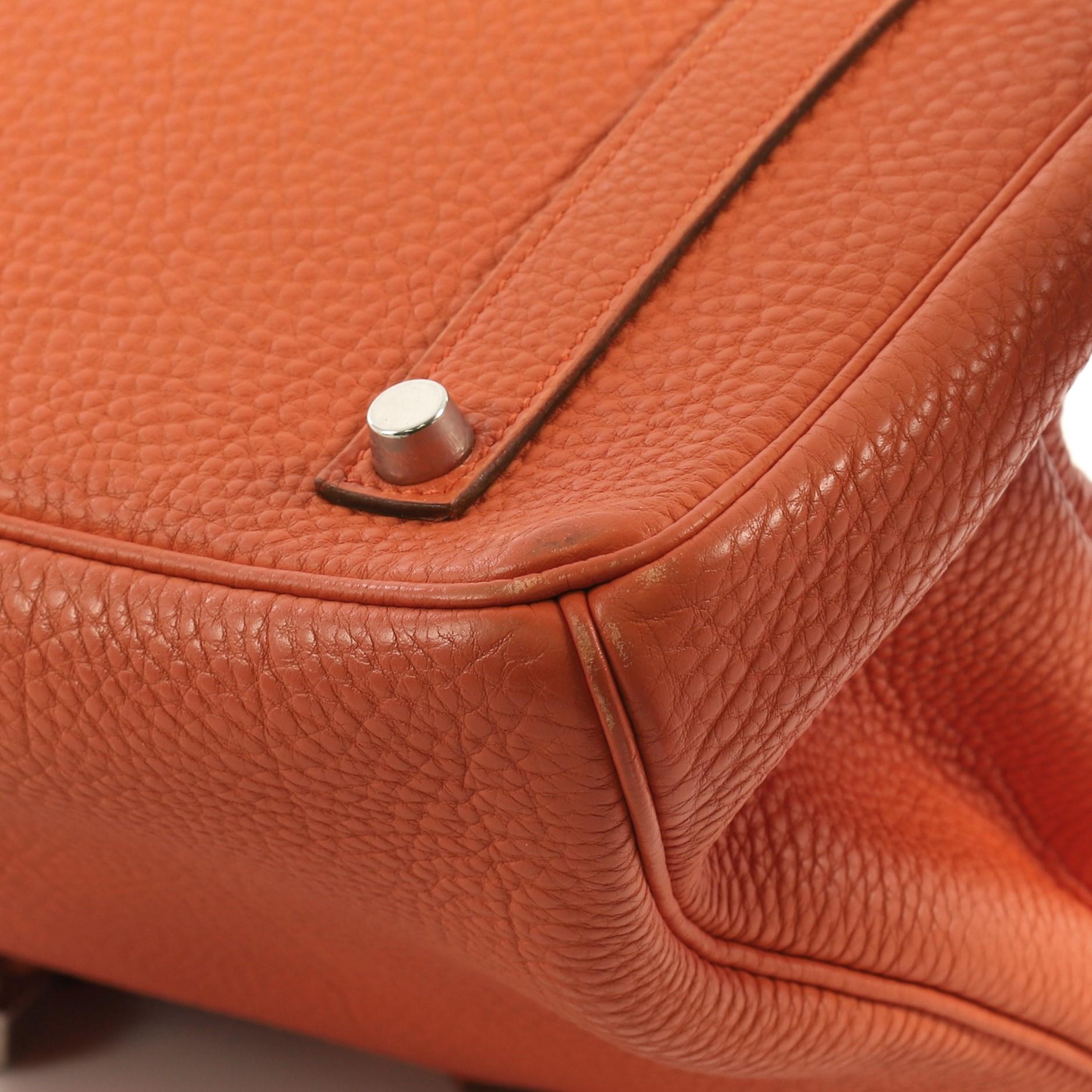 Hermes Birkin Handbag Orange H Togo with Palladium Hardware 35 7