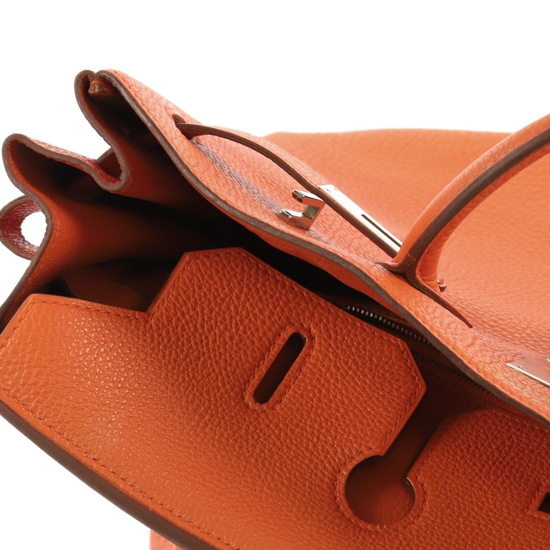Hermes Birkin Handbag Orange H Togo with Palladium Hardware 35 9