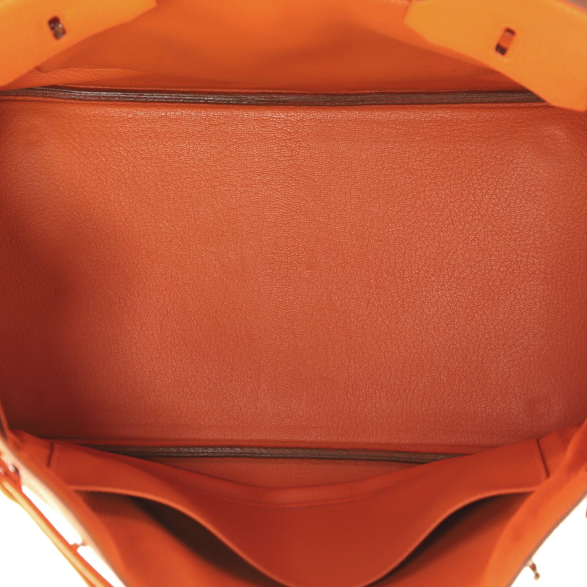 Hermes Birkin Handbag Orange H Togo with Palladium Hardware 35 10