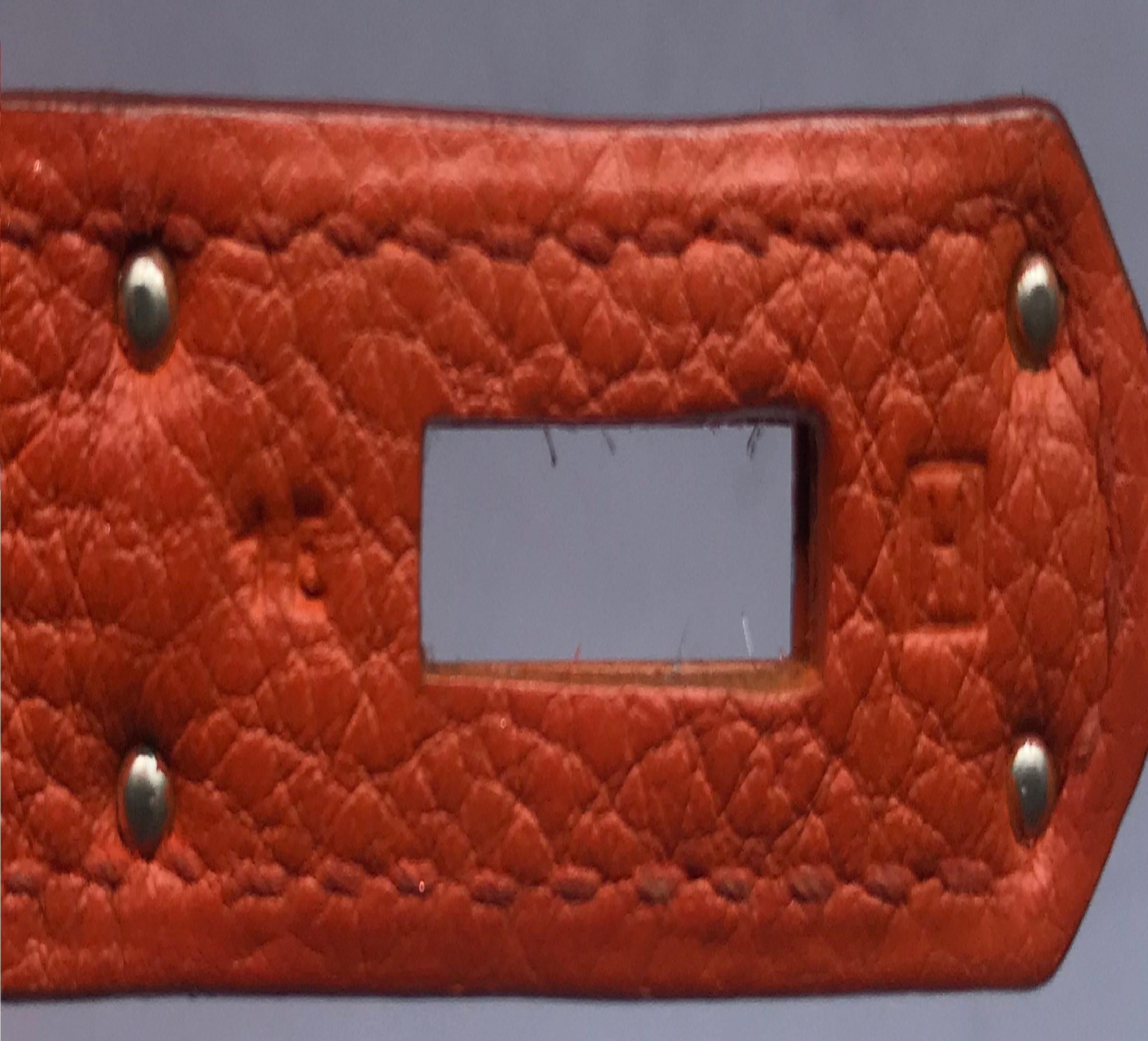 Hermes Birkin Handbag Orange H Togo with Palladium Hardware 35 11