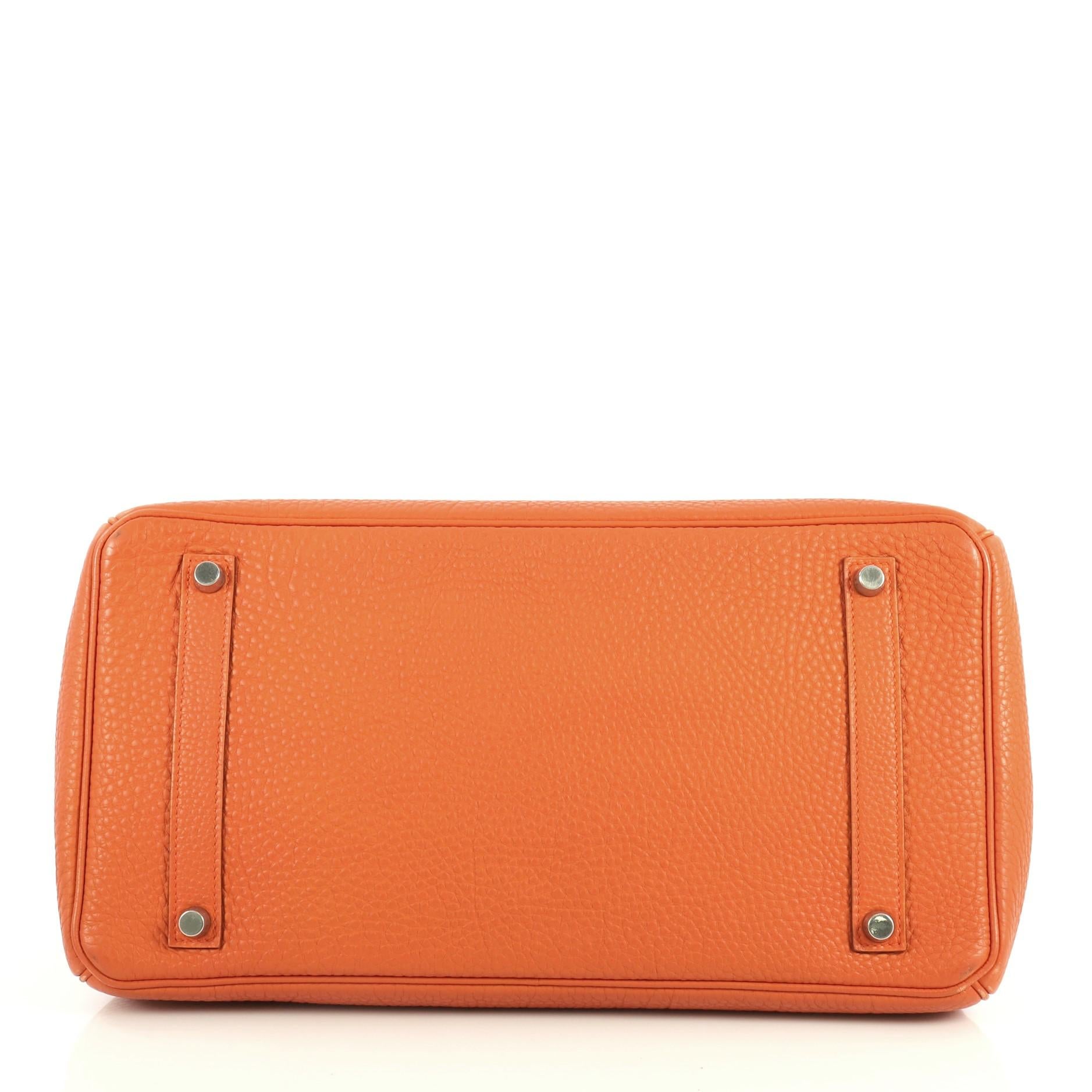 Hermes Birkin Handbag Orange H Togo with Palladium Hardware 35 1