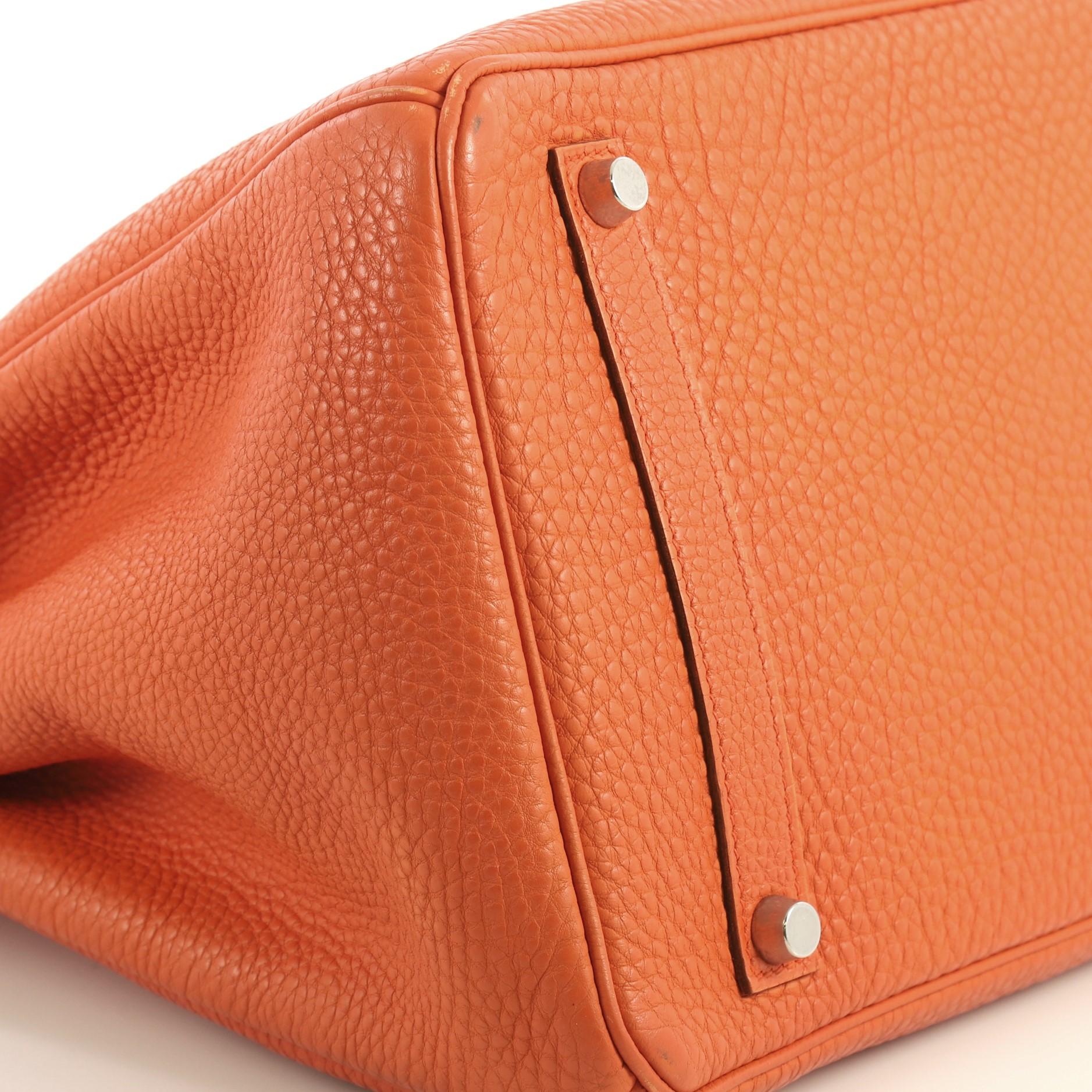 Hermes Birkin Handbag Orange H Togo with Palladium Hardware 35 2