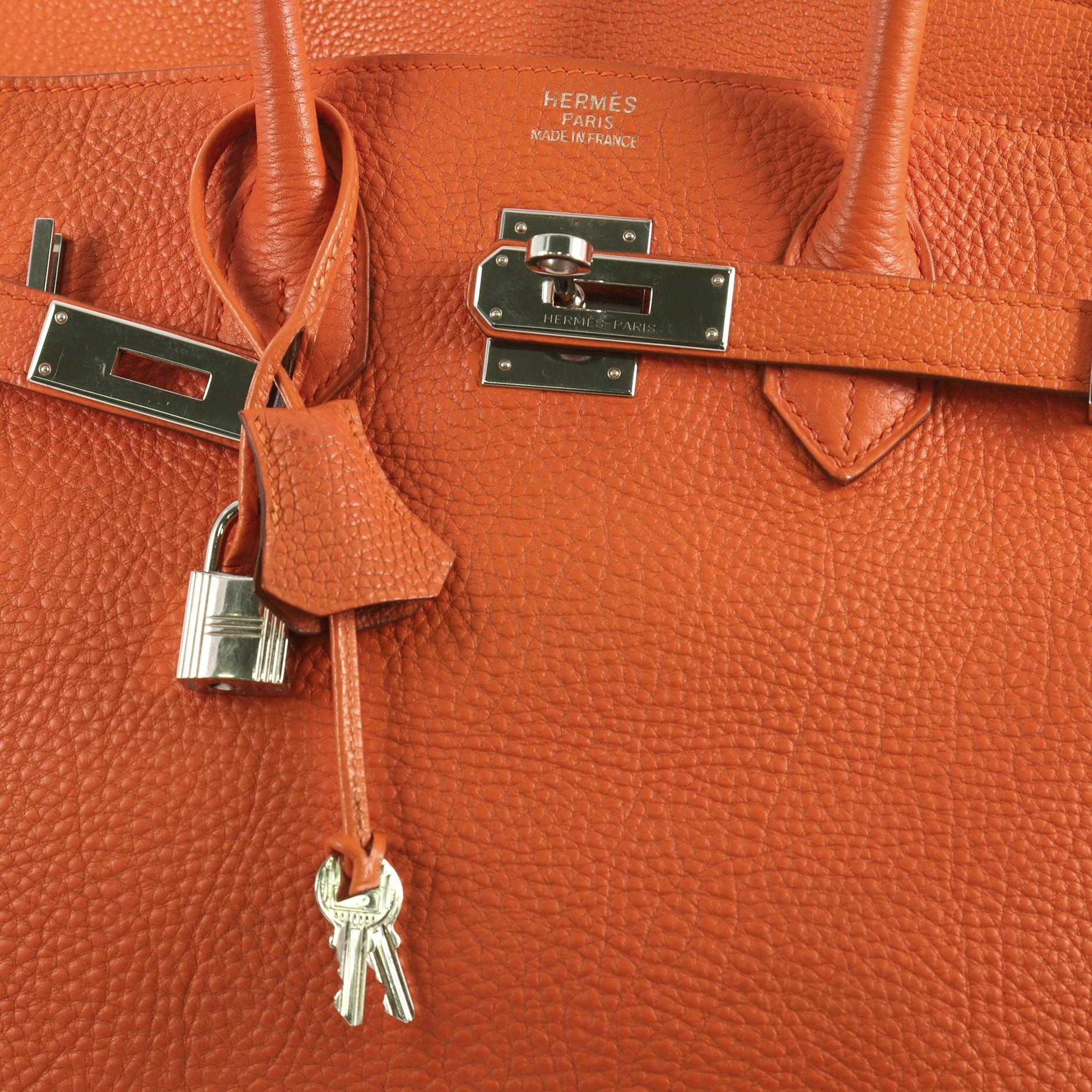Hermes Birkin Handbag Orange H Togo with Palladium Hardware 35 3