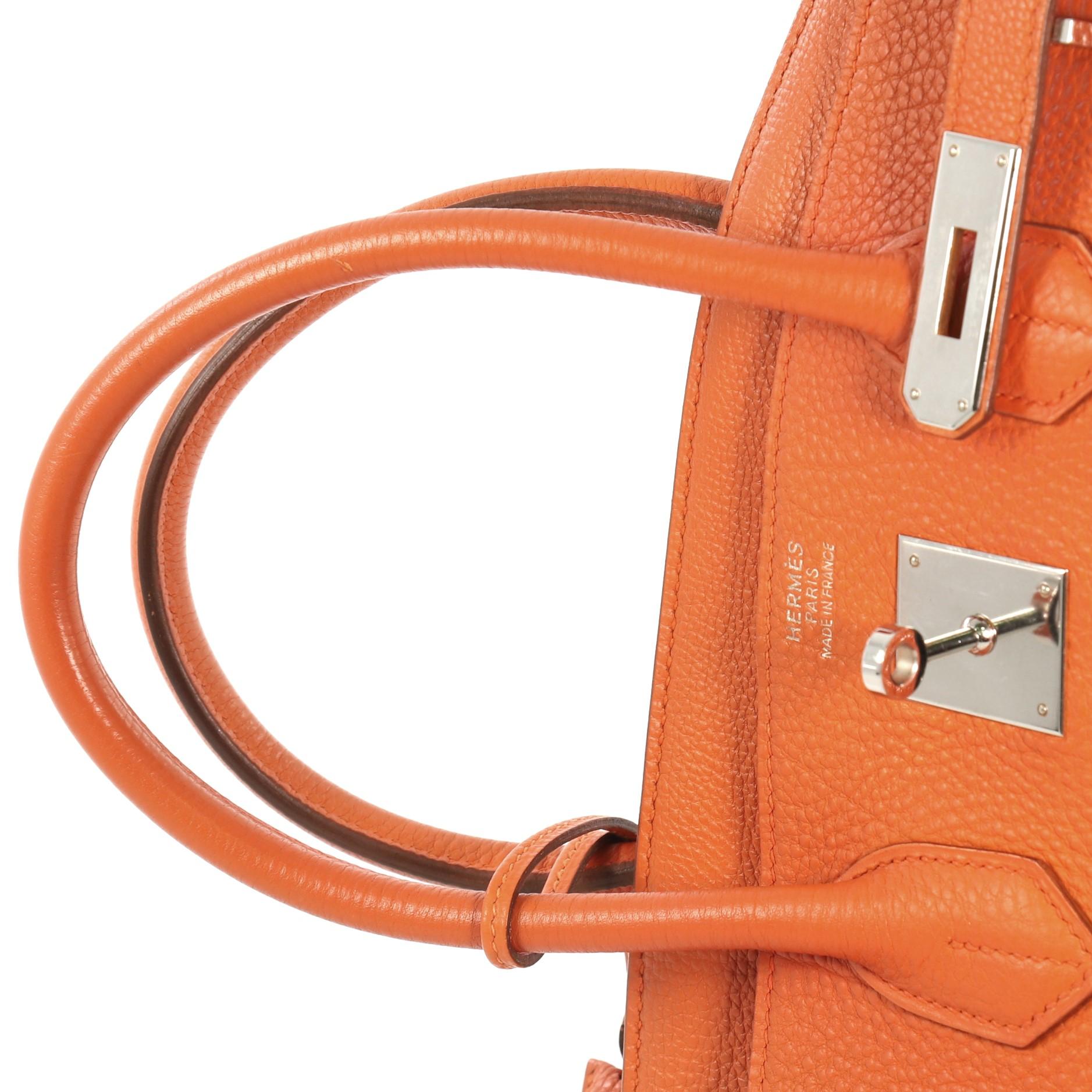 Hermes Birkin Handbag Orange H Togo with Palladium Hardware 35 5