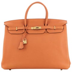 Hermes Birkin Handbag Orange H Togo with Palladium Hardware 40