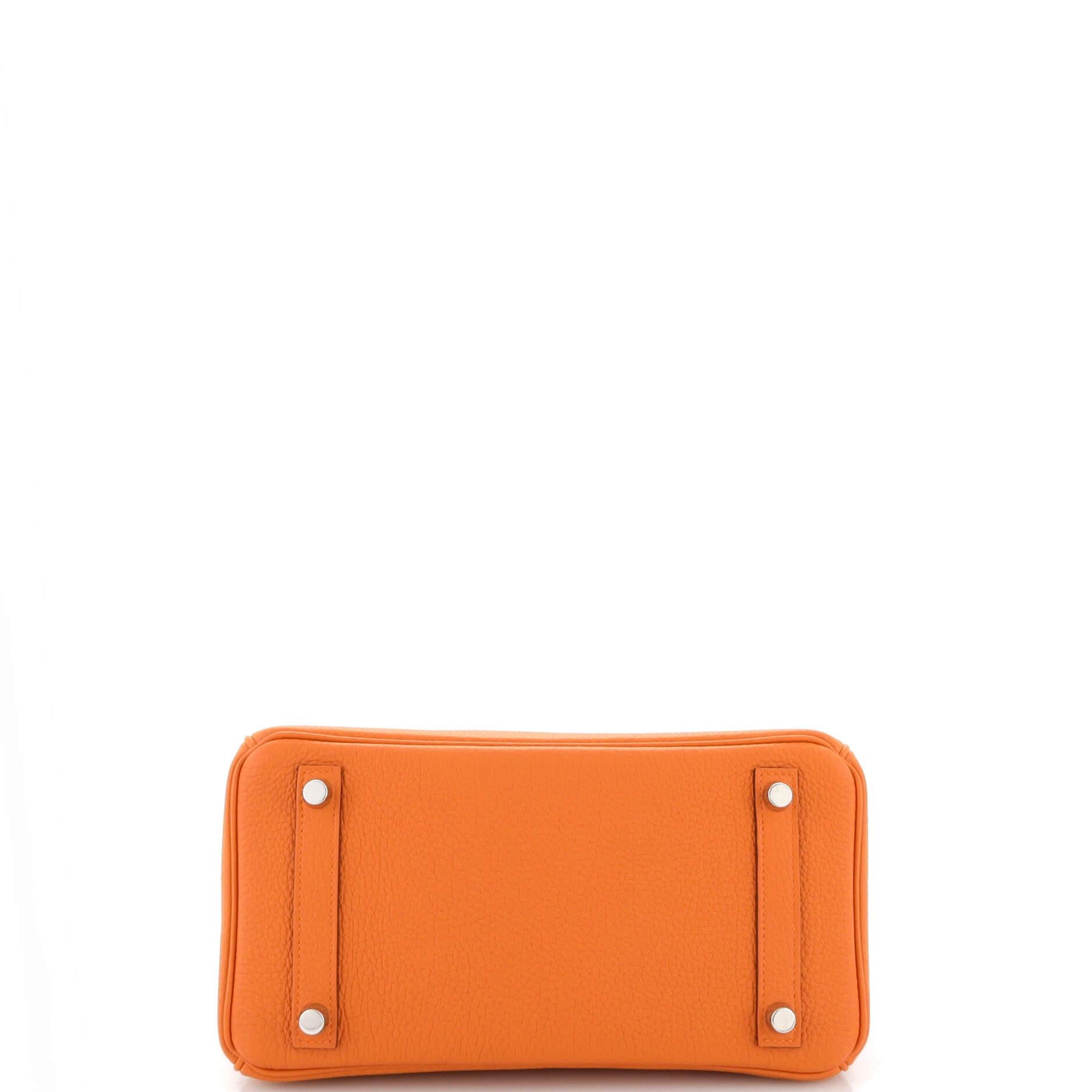 Women's or Men's Hermes Birkin Handbag Orange Minimum Togo with Palladium Hardware 25