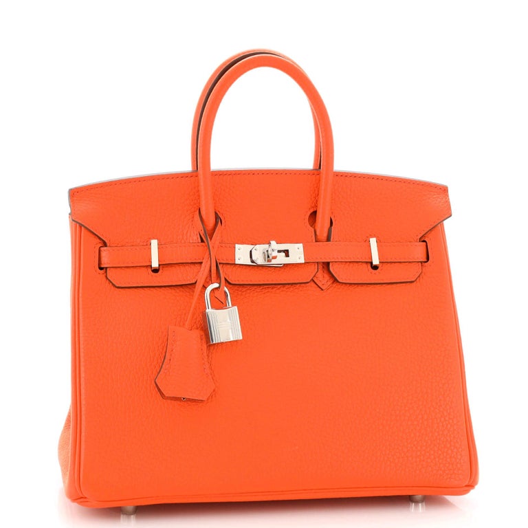 Authentic Hermes Bolide 31 Orange 2Way Bag Taurillon Clemence Gold Hardware