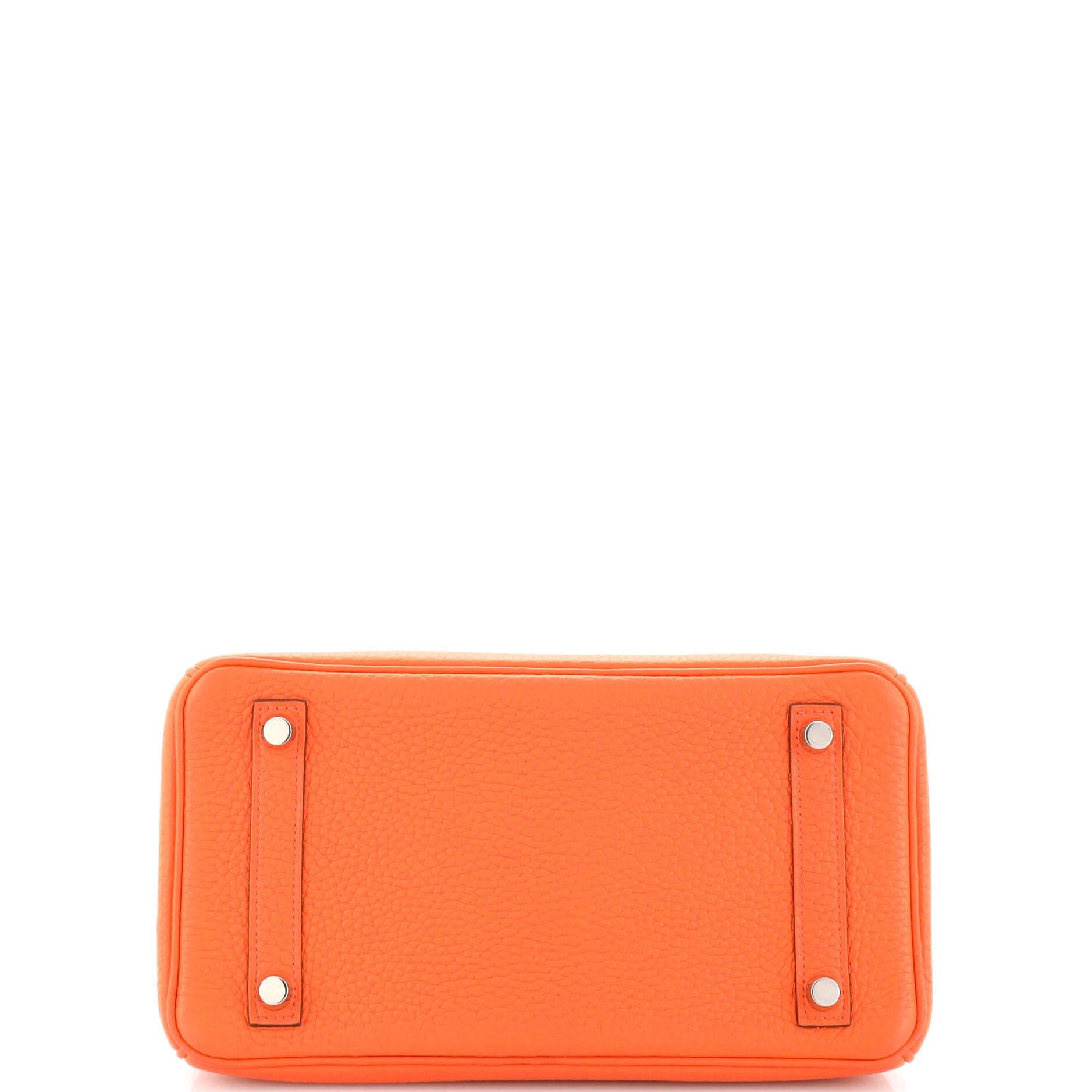 Hermes Birkin Handbag Orange Poppy Clemence with Palladium Hardware 25 1