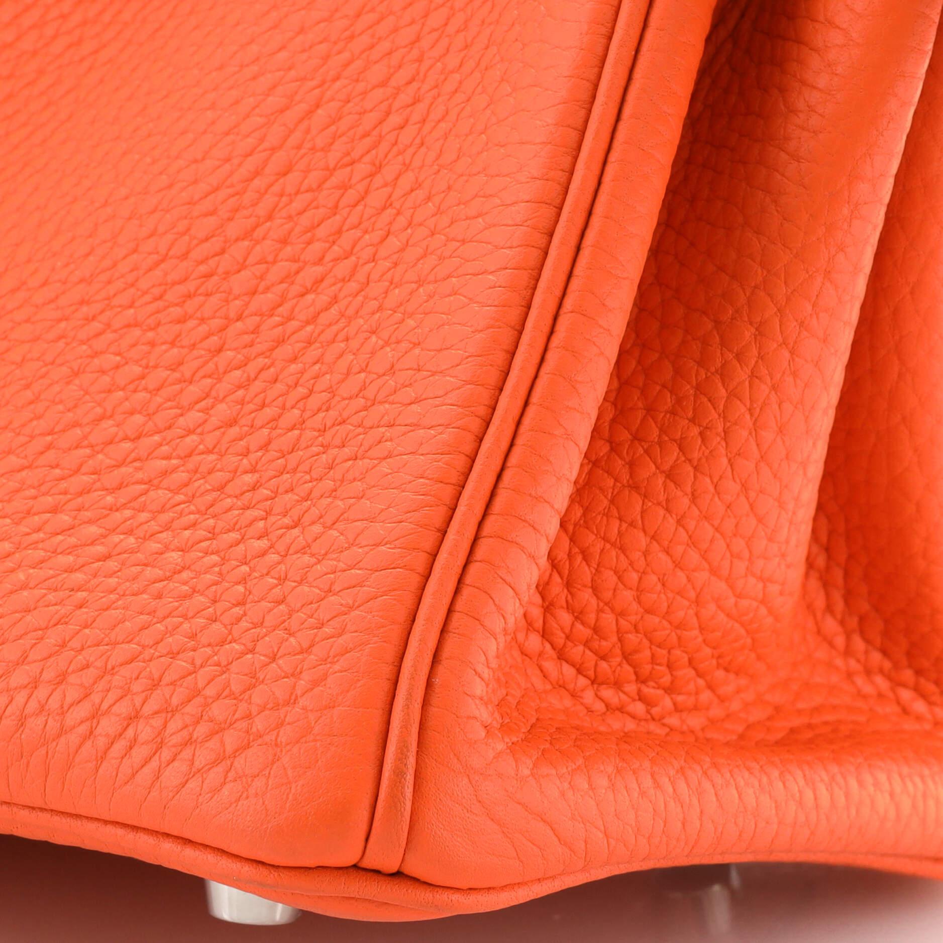 Hermes Birkin Handbag Orange Poppy Clemence with Palladium Hardware 25 4