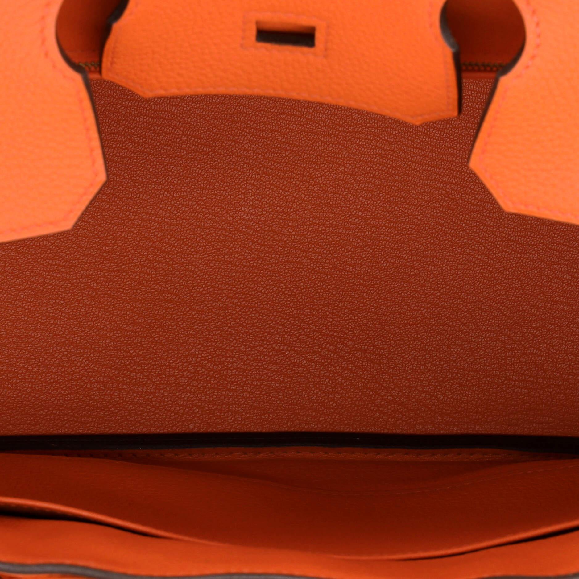 Hermes Birkin Handbag Orange Poppy Togo with Gold Hardware 30 For Sale 2
