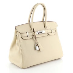 Hermes Birkin Handbag Parchemin Swift with Palladium Hardware 30