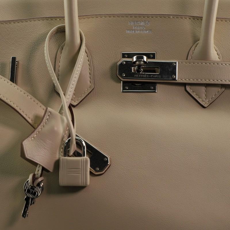 Hermes Birkin Handbag Parchemin Swift with Palladium Hardware 35 In Good Condition In NY, NY
