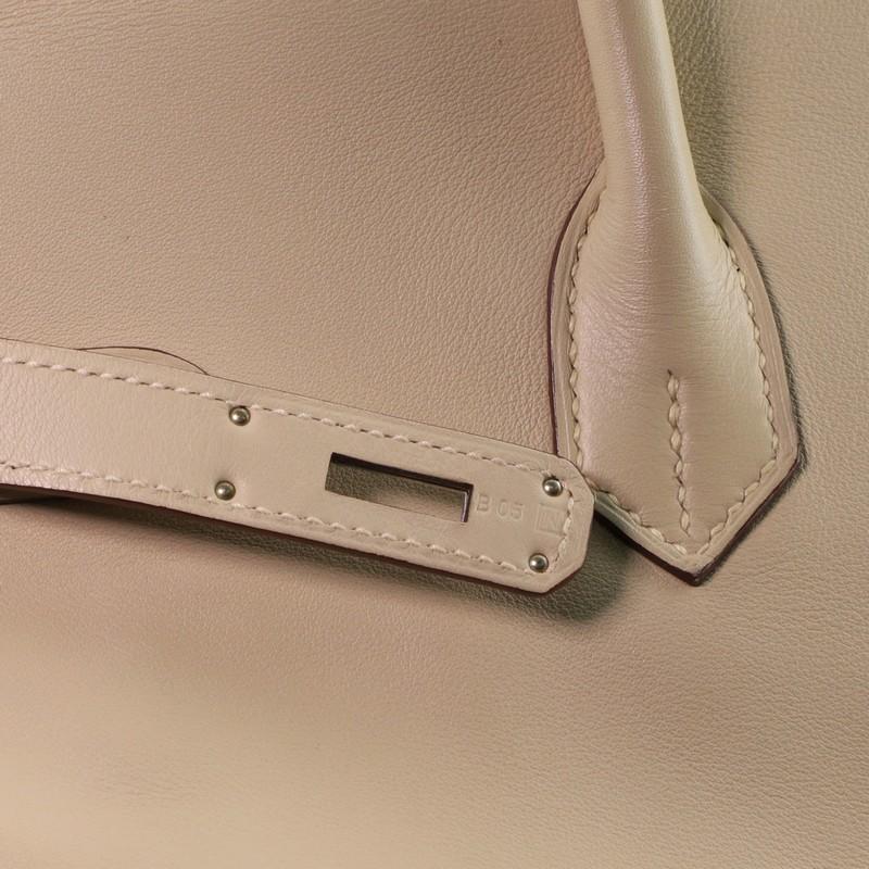 Women's or Men's Hermes Birkin Handbag Parchemin Swift with Palladium Hardware 35