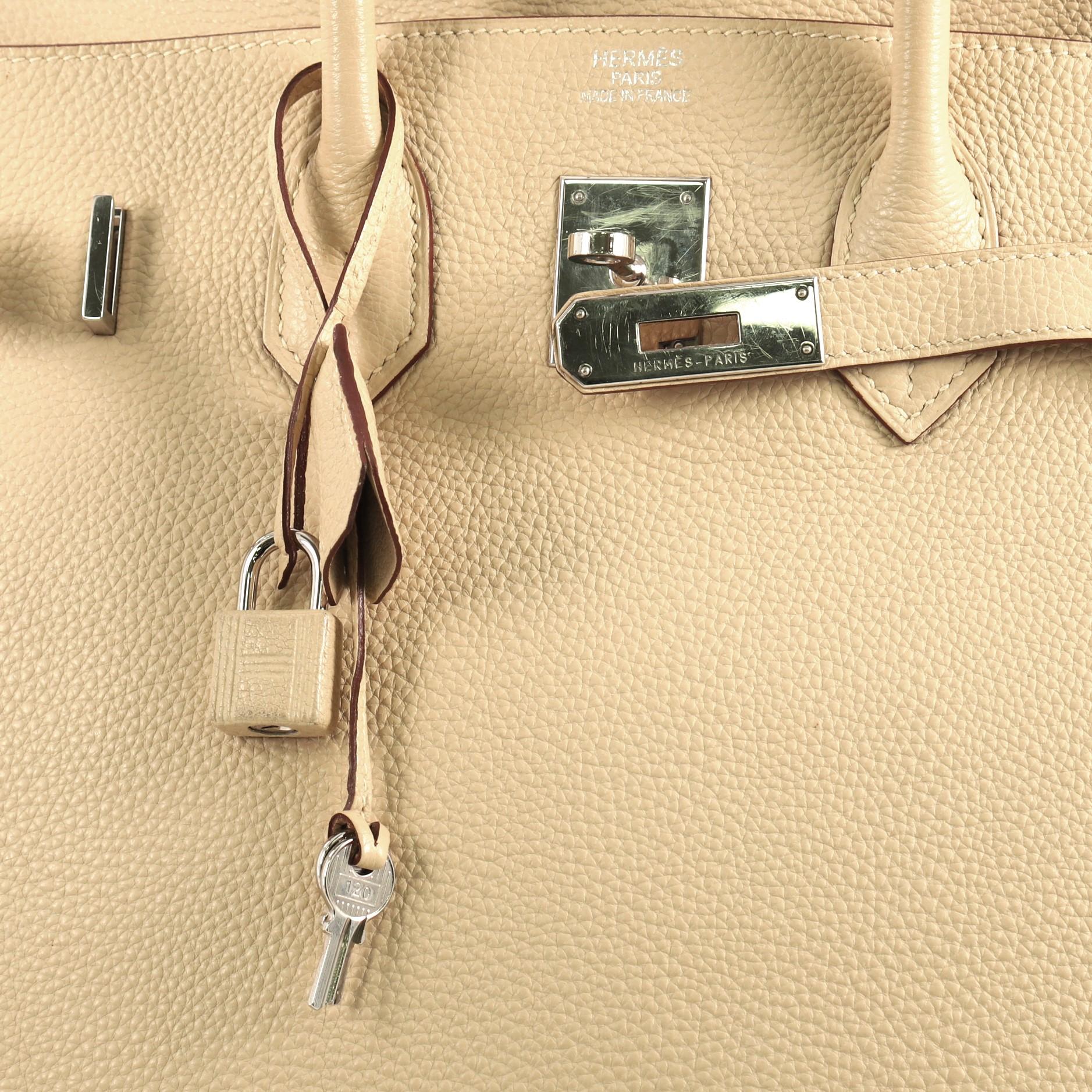 Hermes Birkin Handbag Parchemin Togo with Palladium Hardware 35 5
