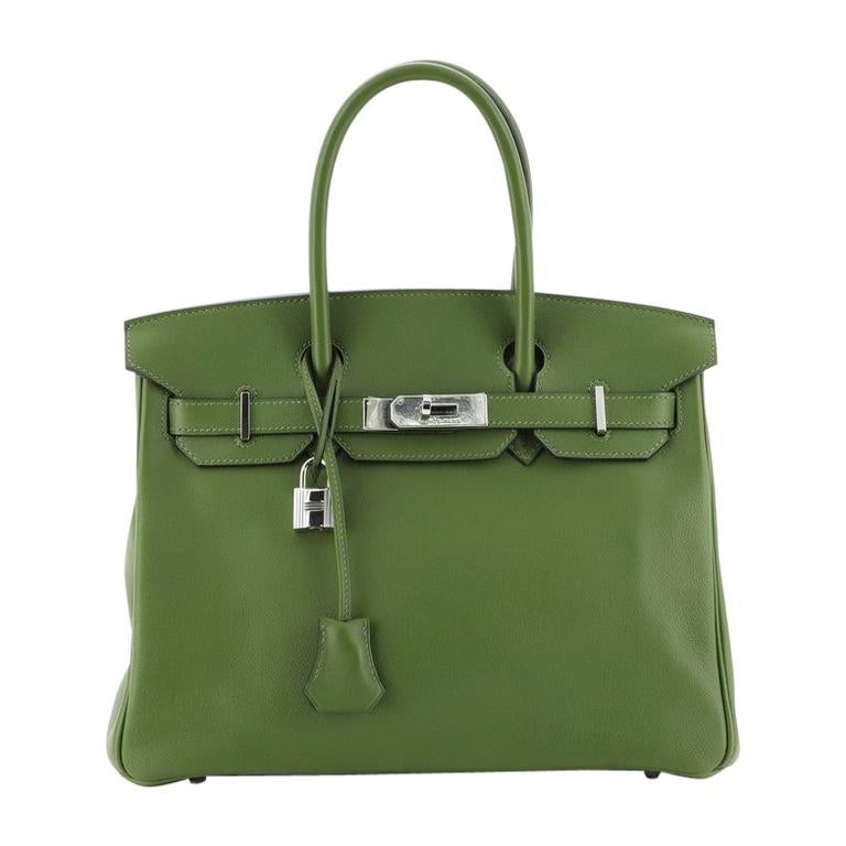 Hermes Birkin Handbag Pelouse Swift With Palladium Hardware 30 For Sale at 1stdibs