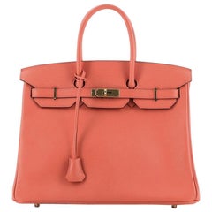 Hermes Birkin Handbag Pink Epsom with Gold Hardware 35