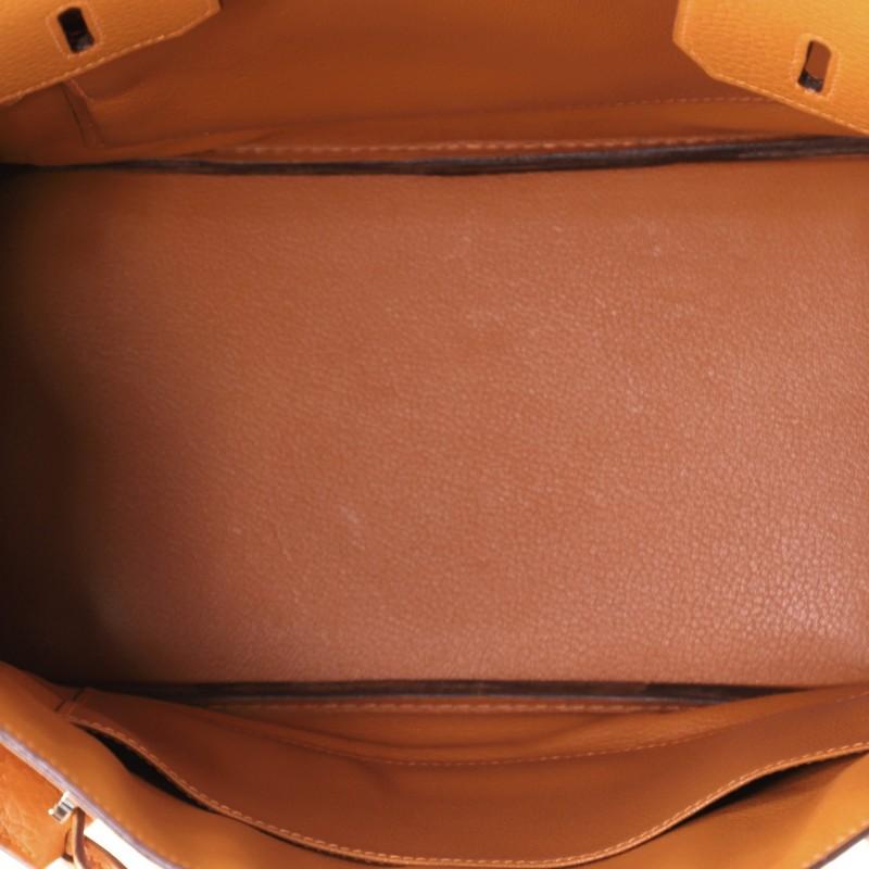 Orange Hermes Birkin Handbag Potiron Clemence with Palladium Hardware 30