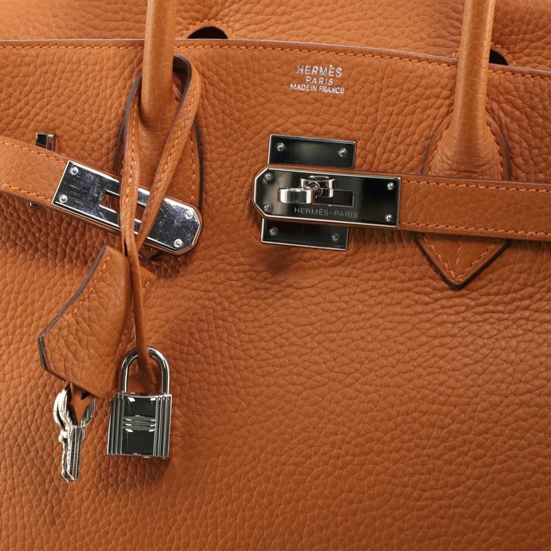 Hermes Birkin Handbag Potiron Clemence with Palladium Hardware 30 In Good Condition In NY, NY