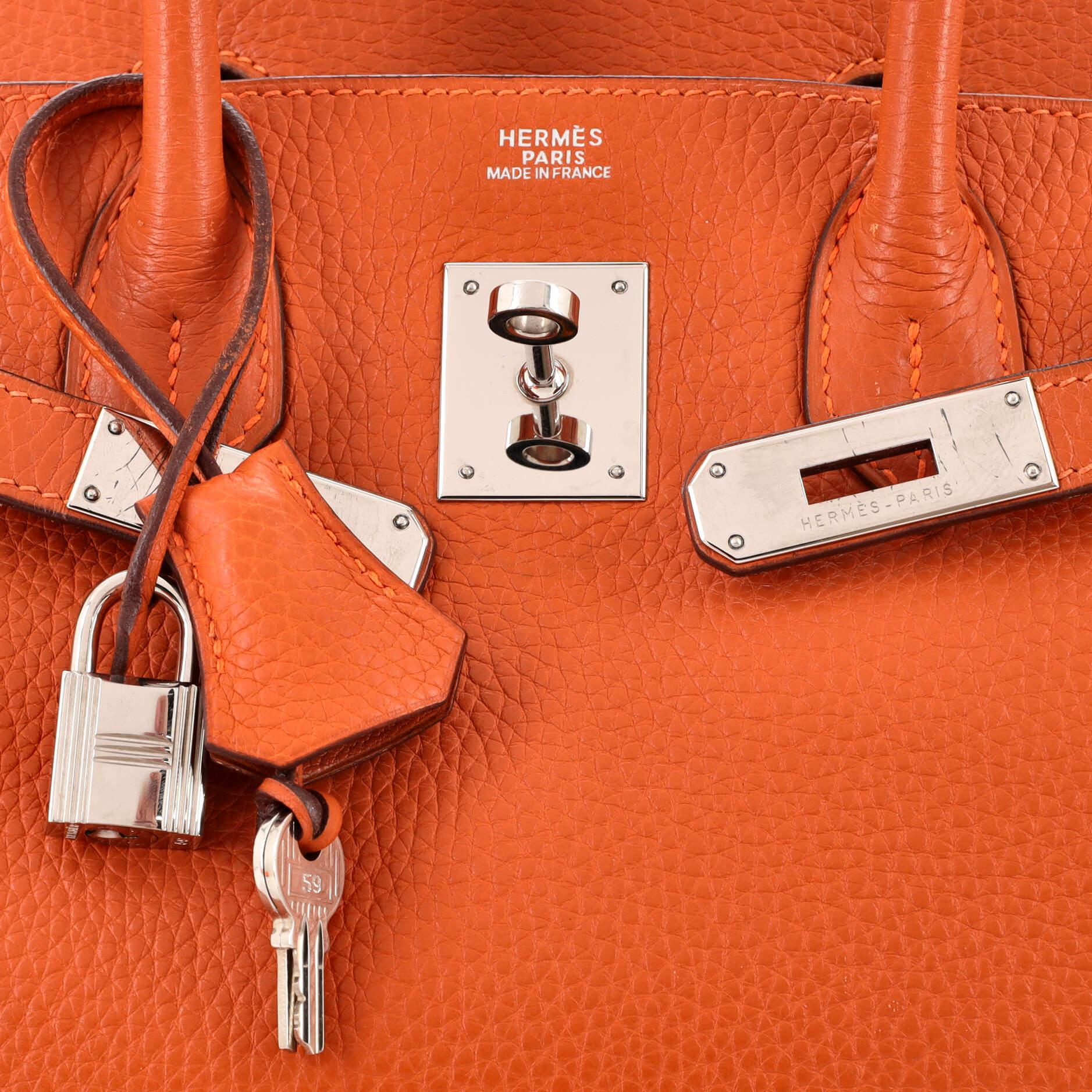 Hermes Birkin Handbag Potiron Clemence with Palladium Hardware 30 3