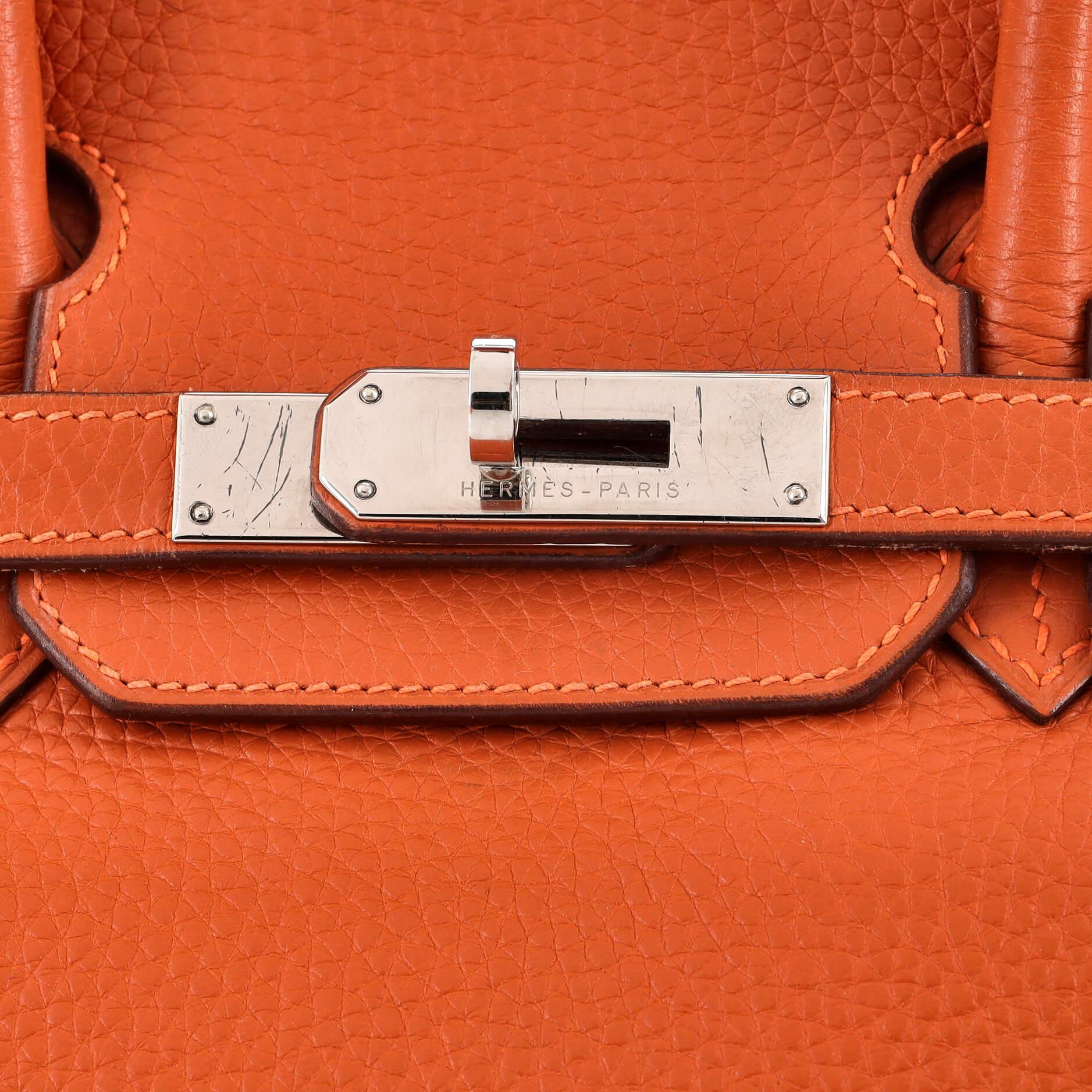 Hermes Birkin Handbag Potiron Clemence with Palladium Hardware 30 5