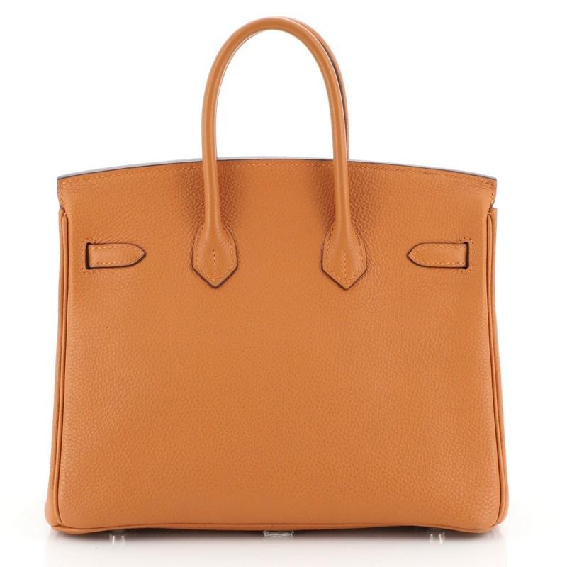 Orange Hermes Birkin Handbag Potiron Togo With Palladium Hardware 25