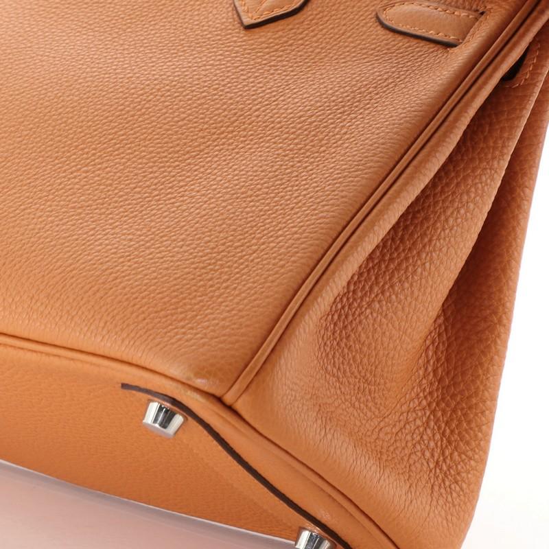 Hermes Birkin Handbag Potiron Togo With Palladium Hardware 25 3