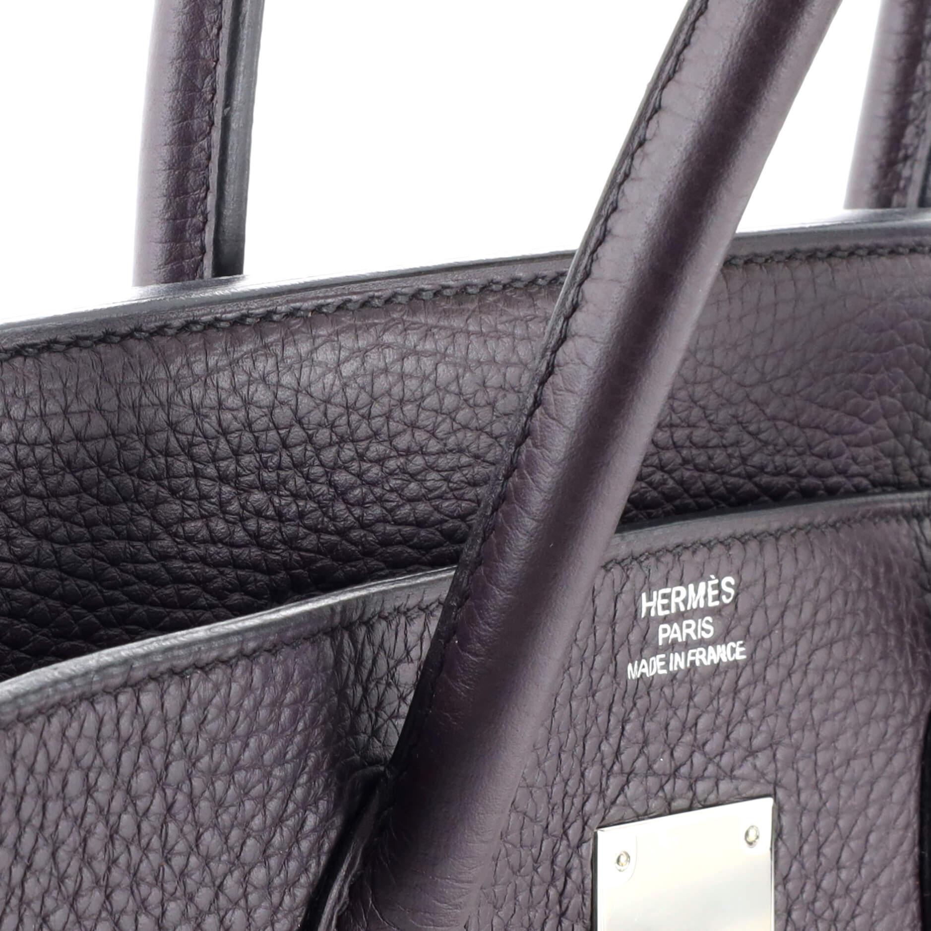Hermes Birkin Handbag Prune Clemence with Palladium Hardware 35 7