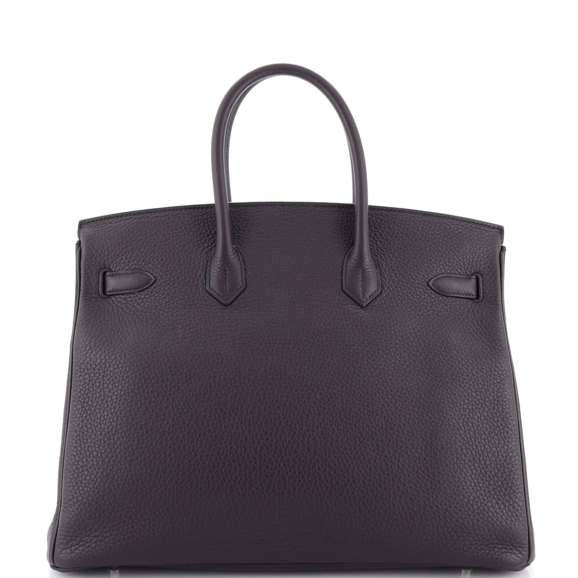 Women's or Men's Hermes Birkin Handbag Prune Clemence with Palladium Hardware 35