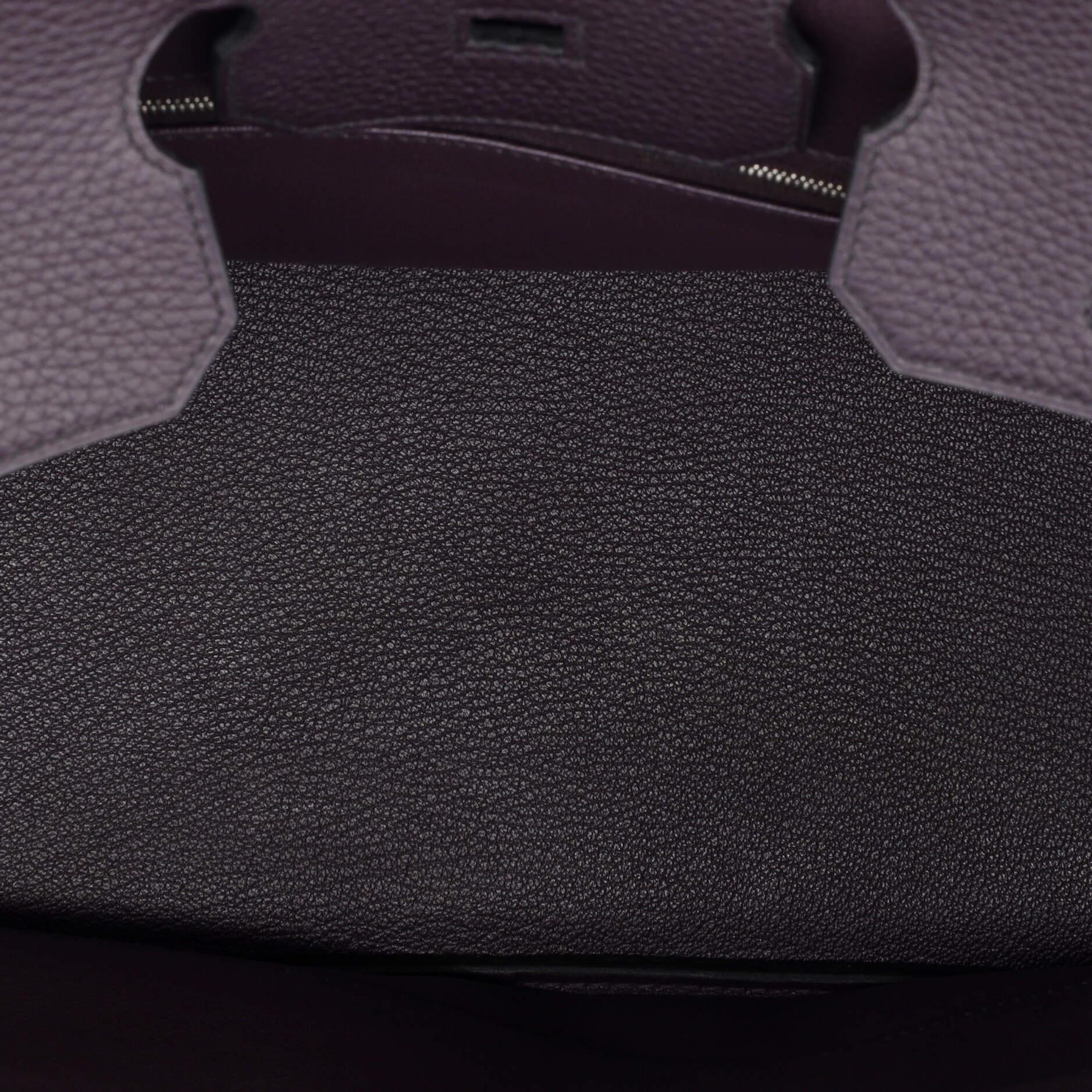 Hermes Birkin Handbag Prune Clemence with Palladium Hardware 35 2