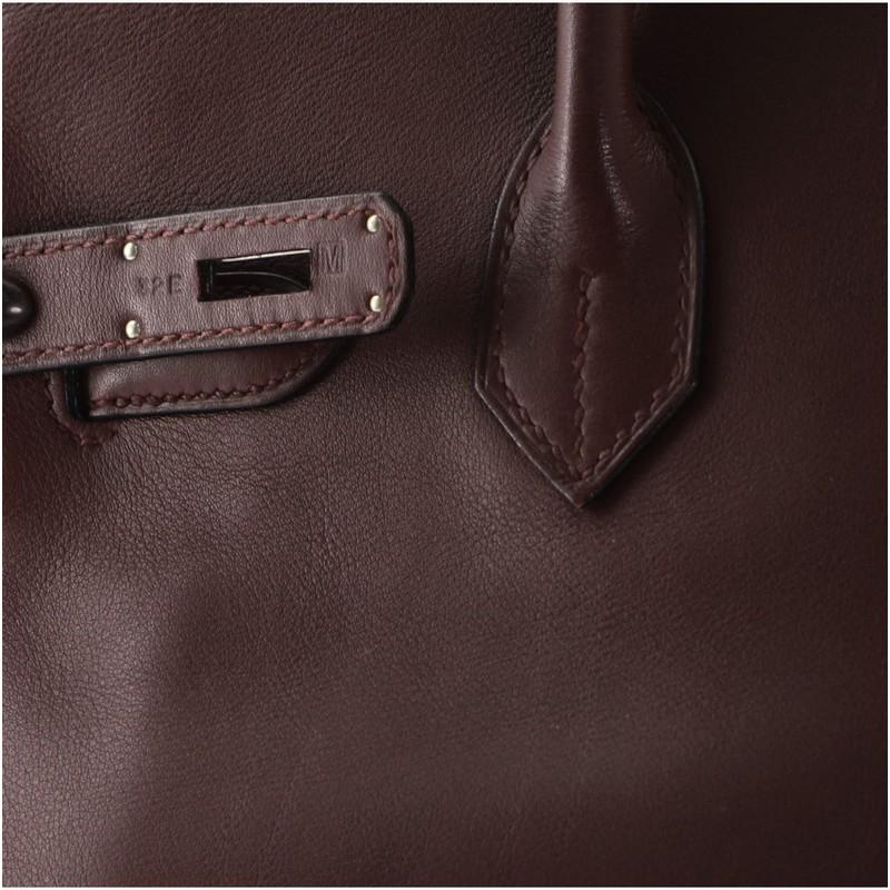 Hermes Birkin Handbag Prune Swift with Palladium Hardware 30 6