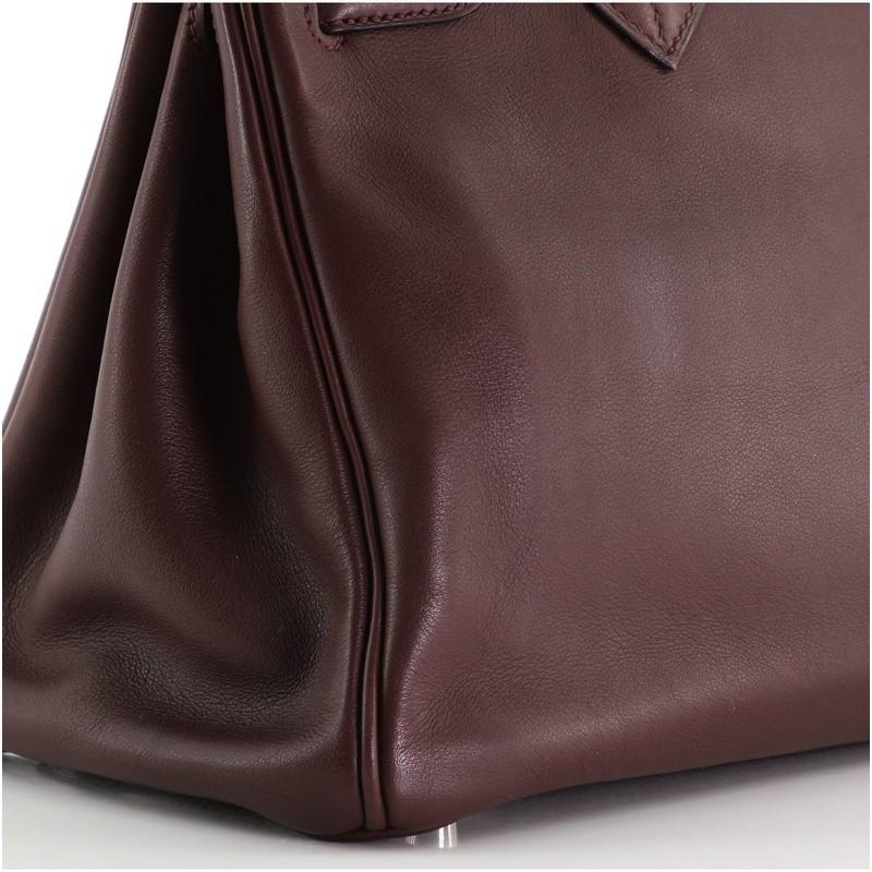 Hermes Birkin Handbag Prune Swift with Palladium Hardware 30 4