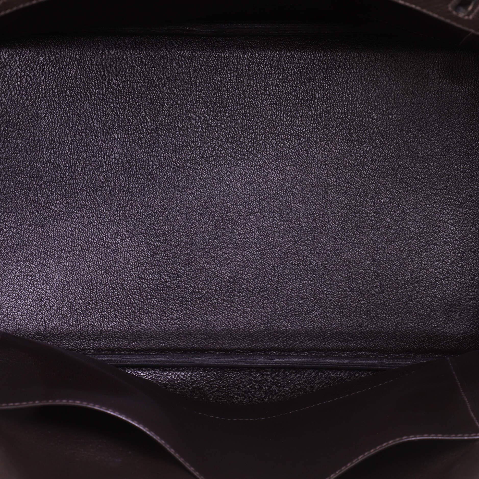 Hermes Birkin Handbag Prunoir Clemence with Gold Hardware 35 2