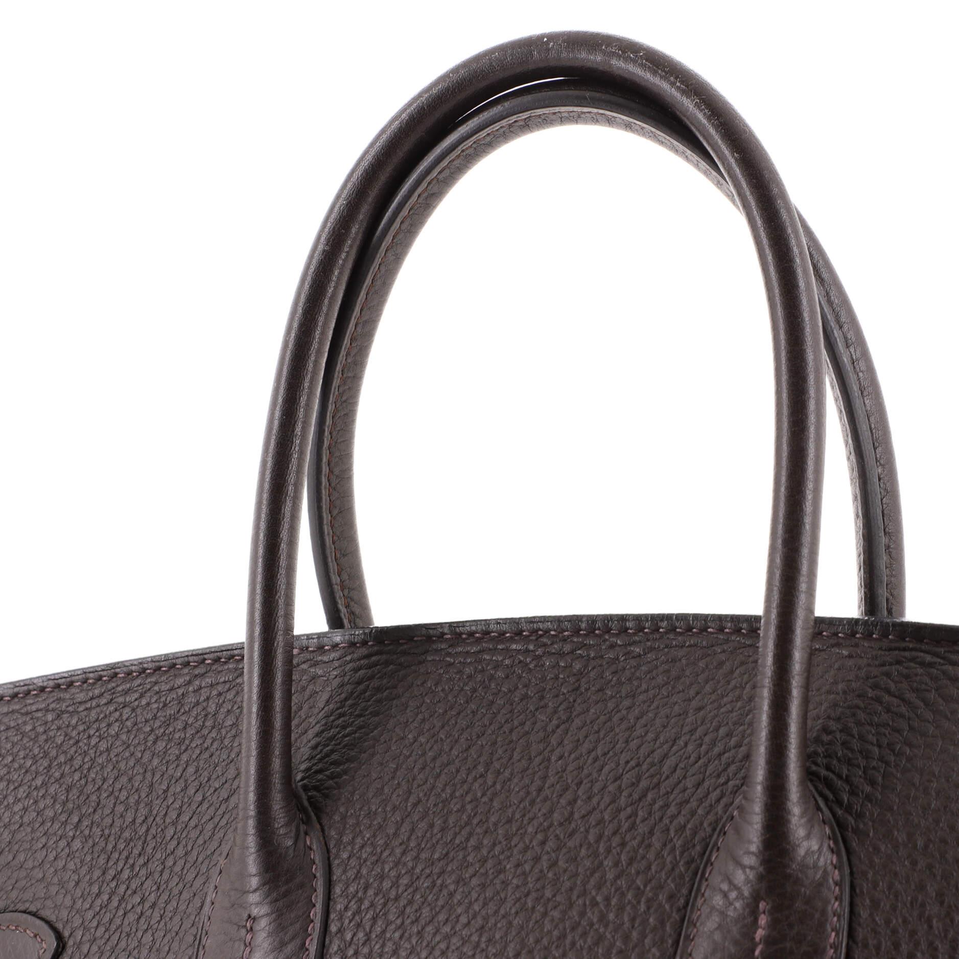 Hermes Birkin Handbag Prunoir Clemence with Gold Hardware 35 5