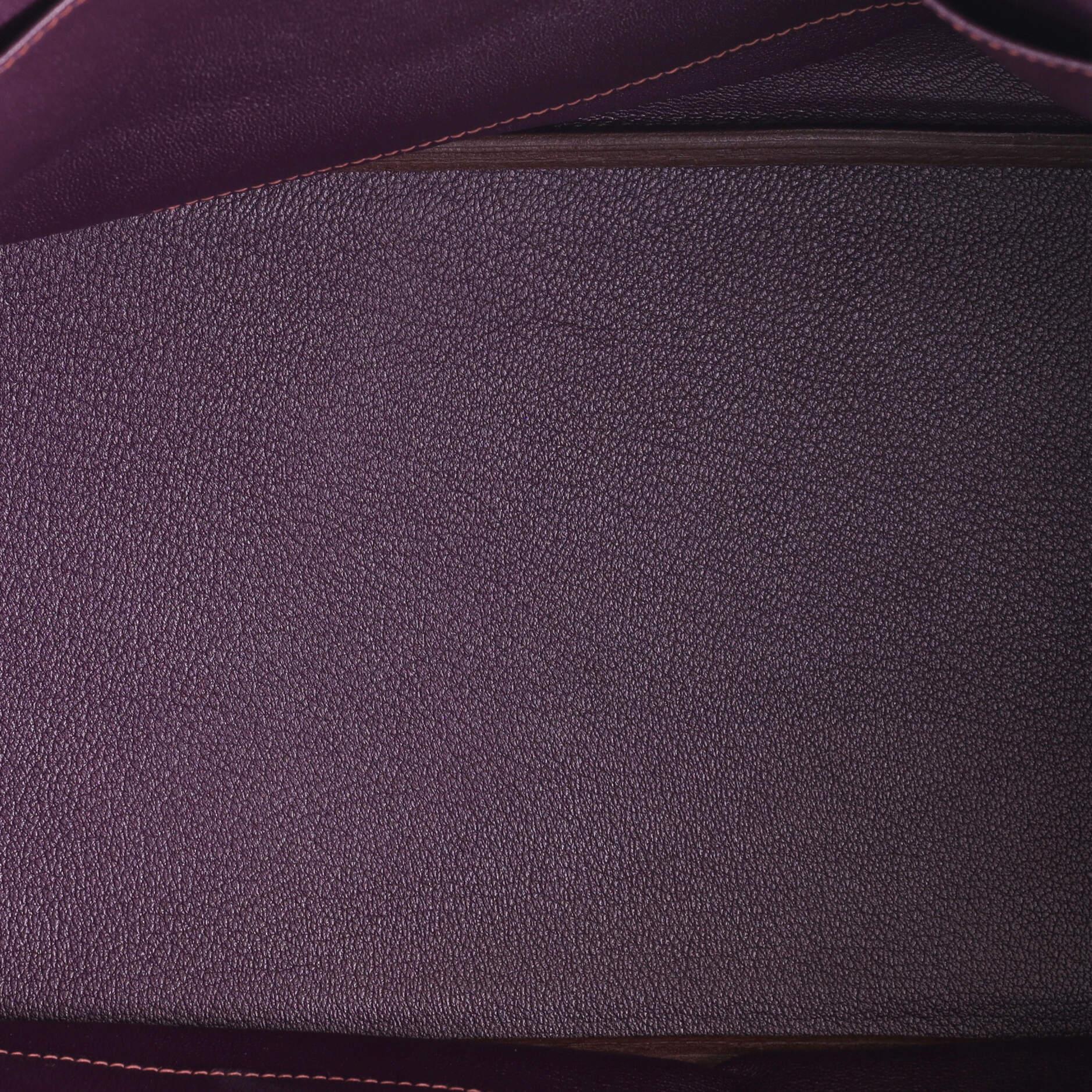 Women's or Men's Hermes Birkin Handbag Raisin Clemence with Palladium Hardware 35