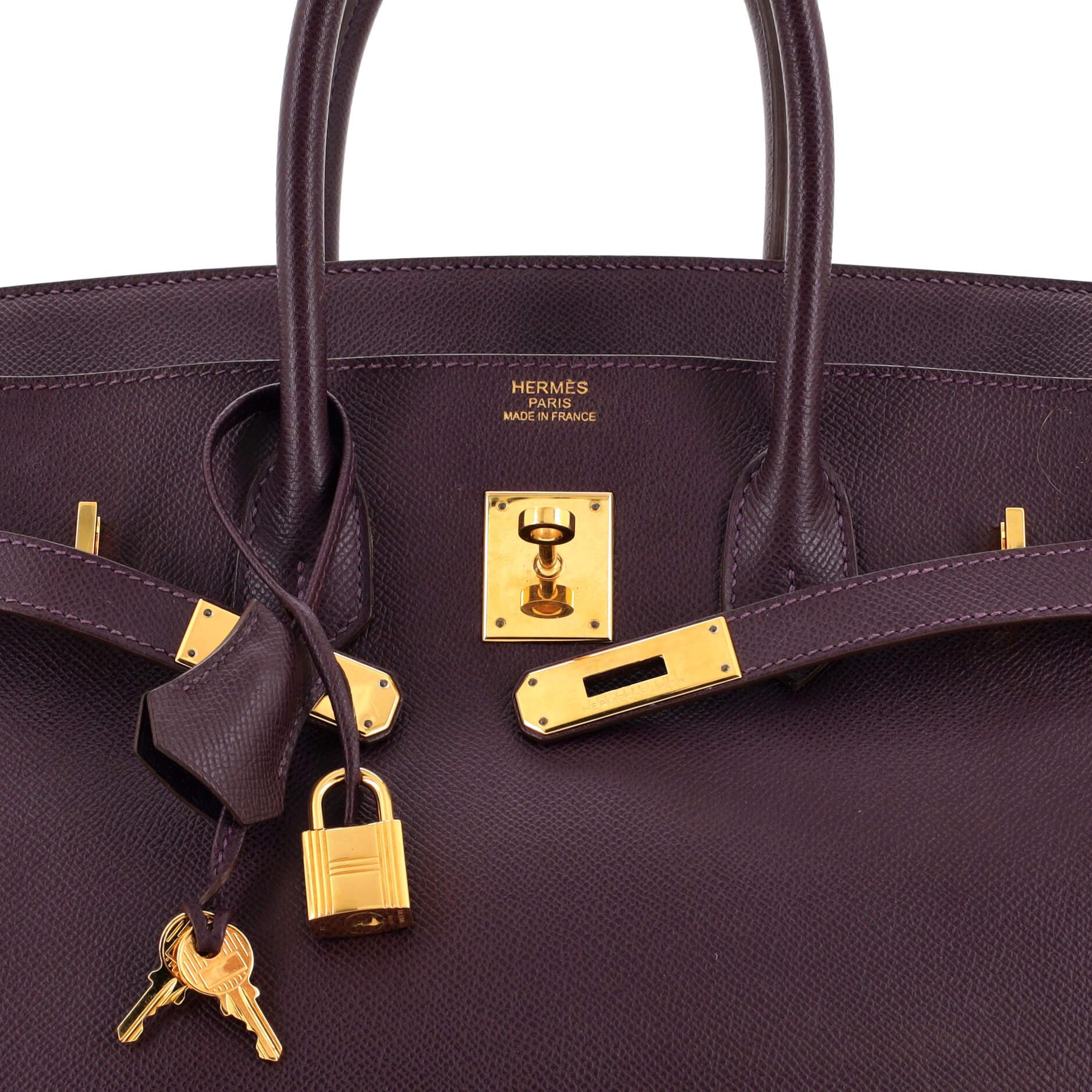 Hermes Birkin Handbag Raisin Epsom with Gold Hardware 35 3