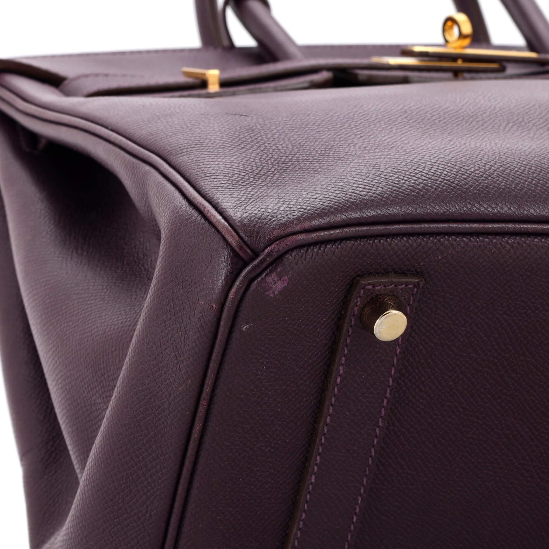 Hermes Birkin Handbag Raisin Epsom with Gold Hardware 35 4