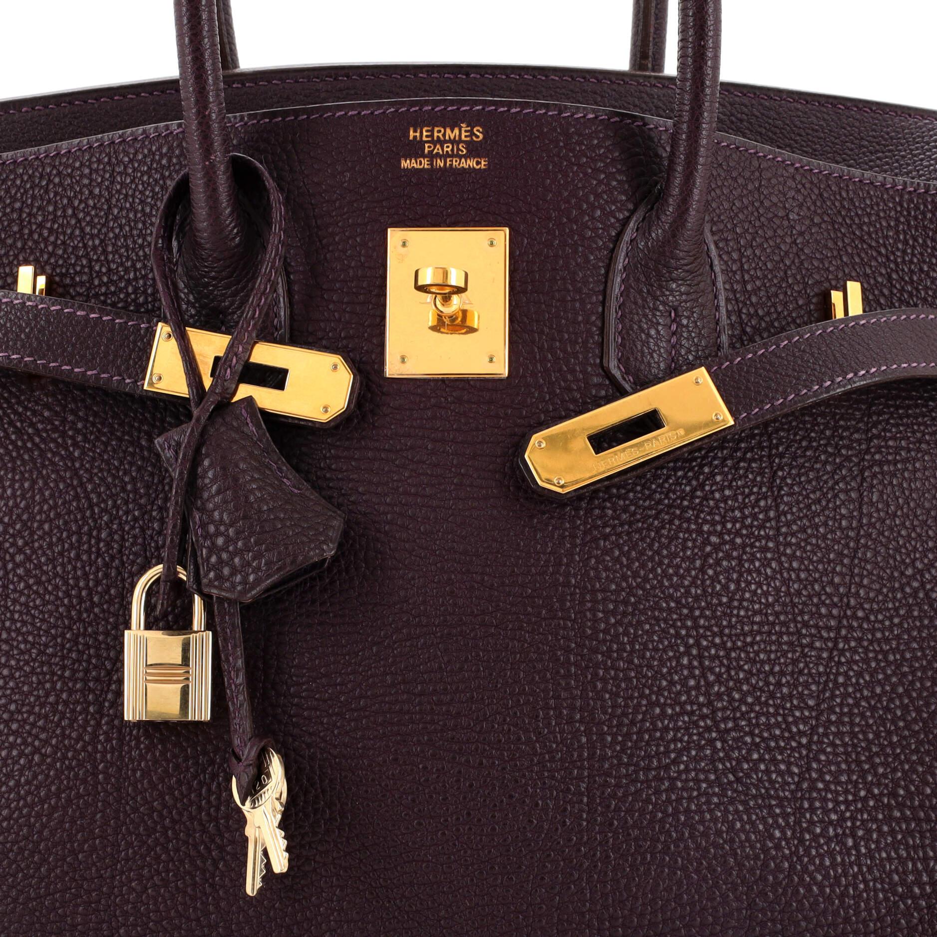 Hermes Birkin Handbag Raisin Fjord with Gold Hardware 35 2