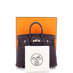 Hermes Birkin Handbag Raisin Togo with Palladium Hardware 25