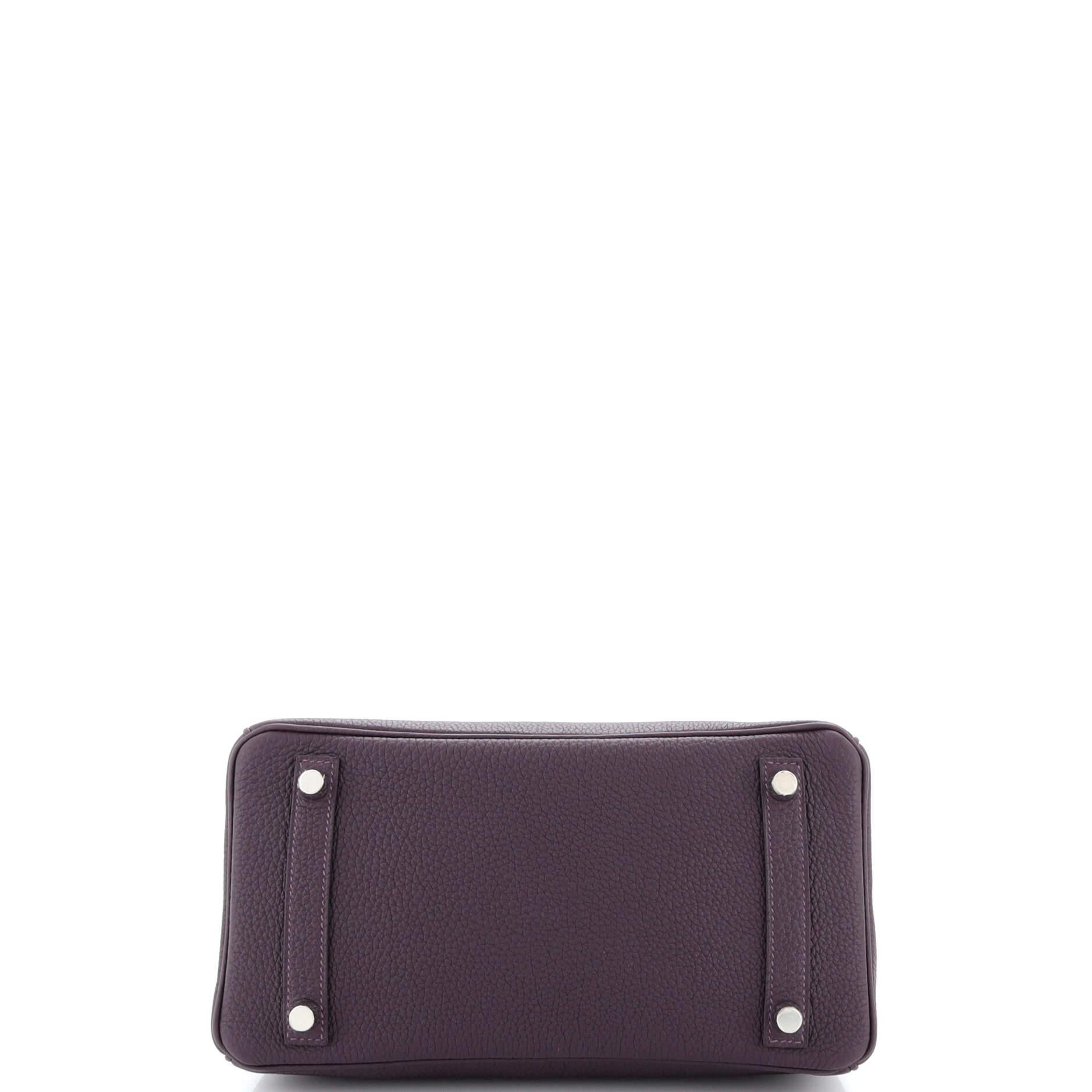 Hermes Birkin Handbag Raisin Togo with Palladium Hardware 25 For Sale 1