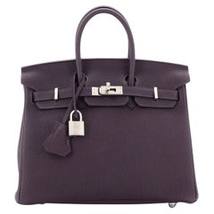 Hermes Birkin Handbag Raisin Togo with Palladium Hardware 25