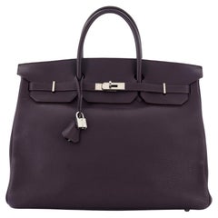 Hermes Birkin Handbag Raisin Togo with Palladium Hardware 40