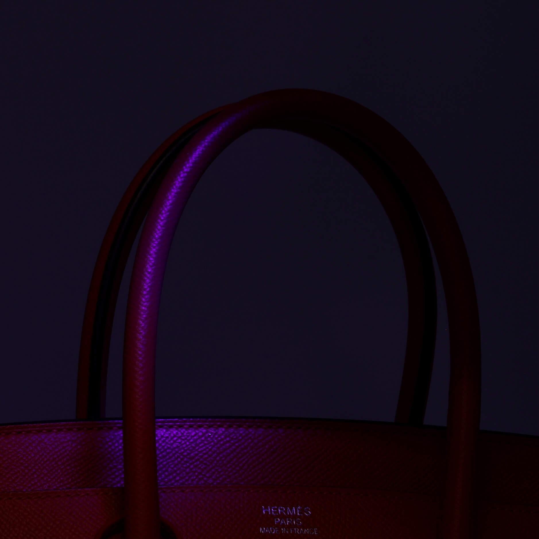 Hermes Birkin Handbag Red Epsom with Palladium Hardware 35 7
