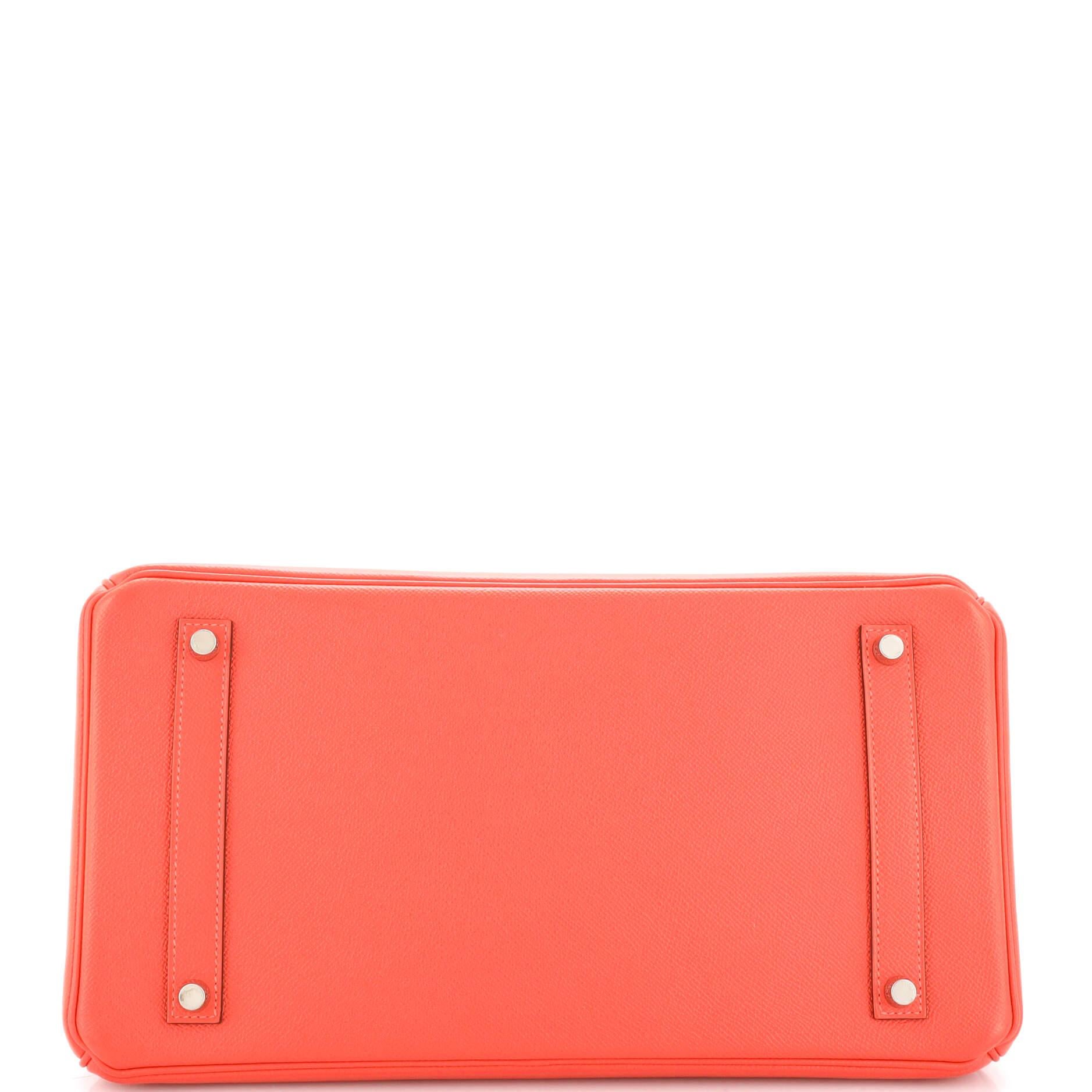 Hermes Birkin Handbag Red Epsom with Palladium Hardware 35 1