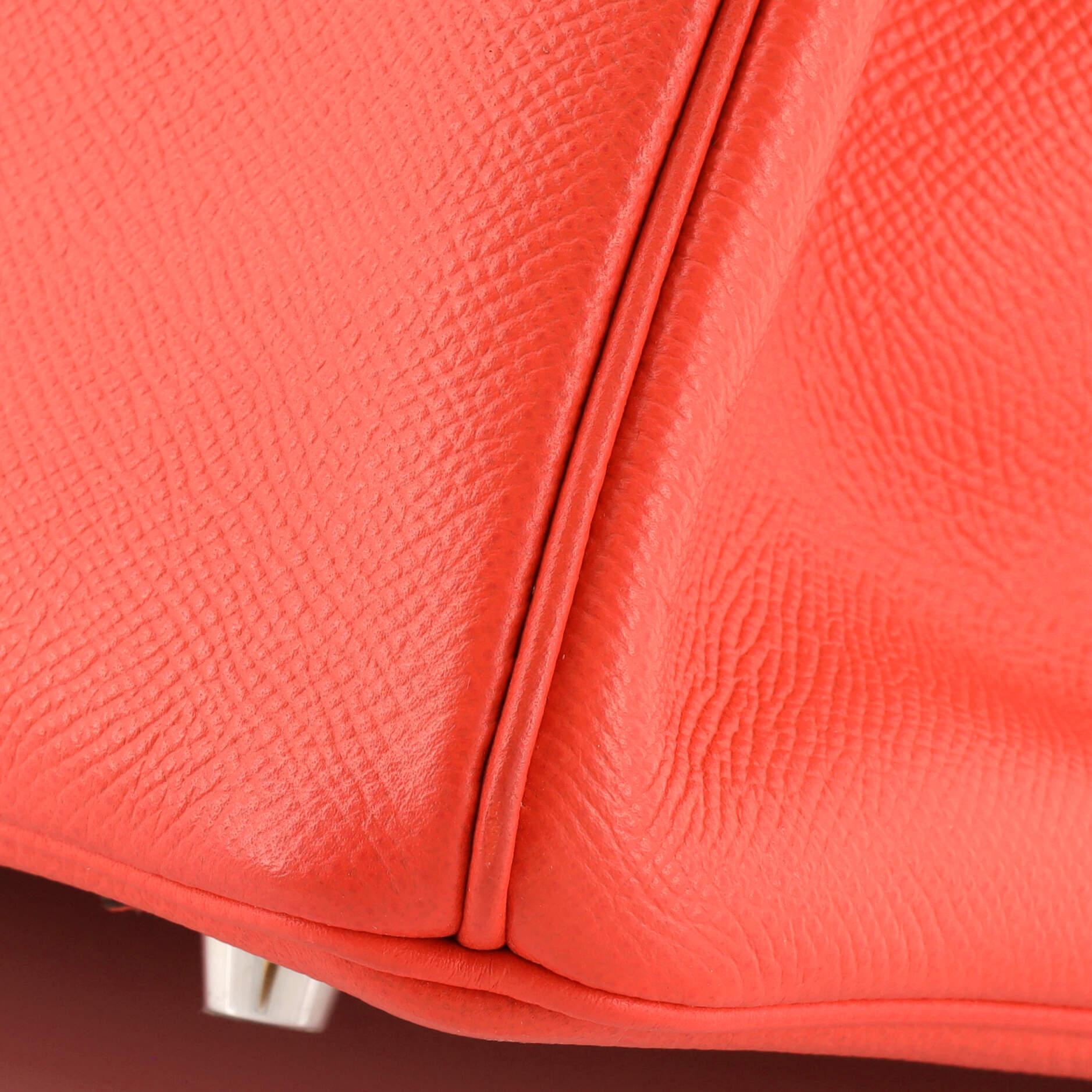Hermes Birkin Handbag Red Epsom with Palladium Hardware 35 5
